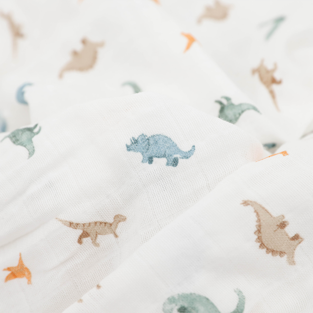 Organic Cotton Muslin Swaddle Blanket - Little Dino