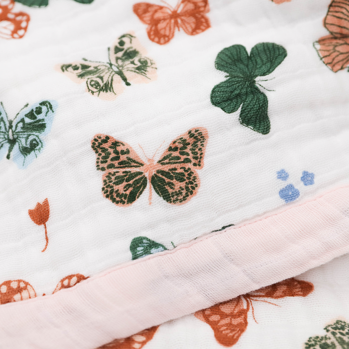 Cotton Muslin Baby Quilt - Butterflies