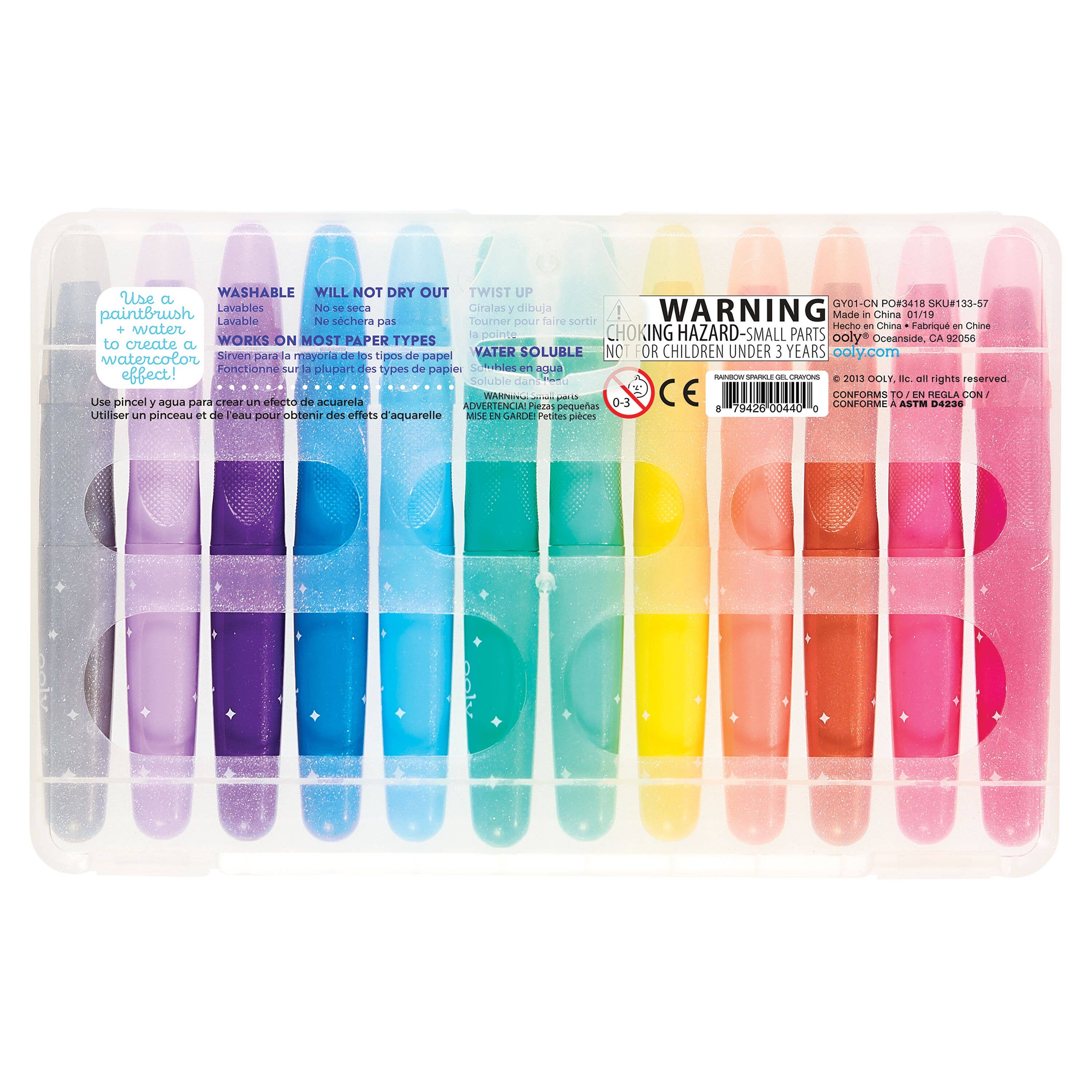 Ooly art supplies Rainbow Sparkle Metallic Gel Crayons - Little Birdies