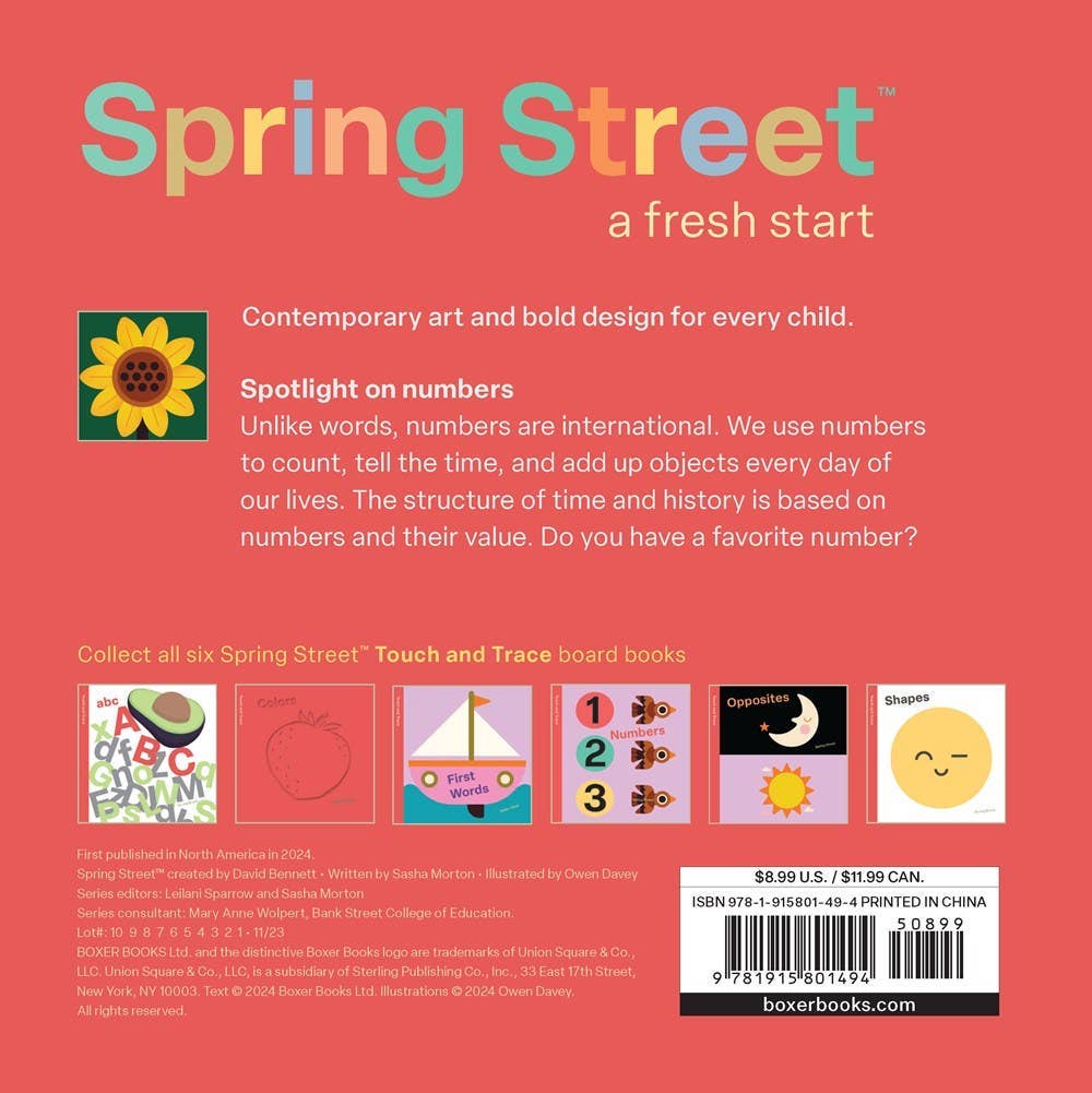 Spring Street Touch and Trace: Numbers baby book - Little Birdies Boutique