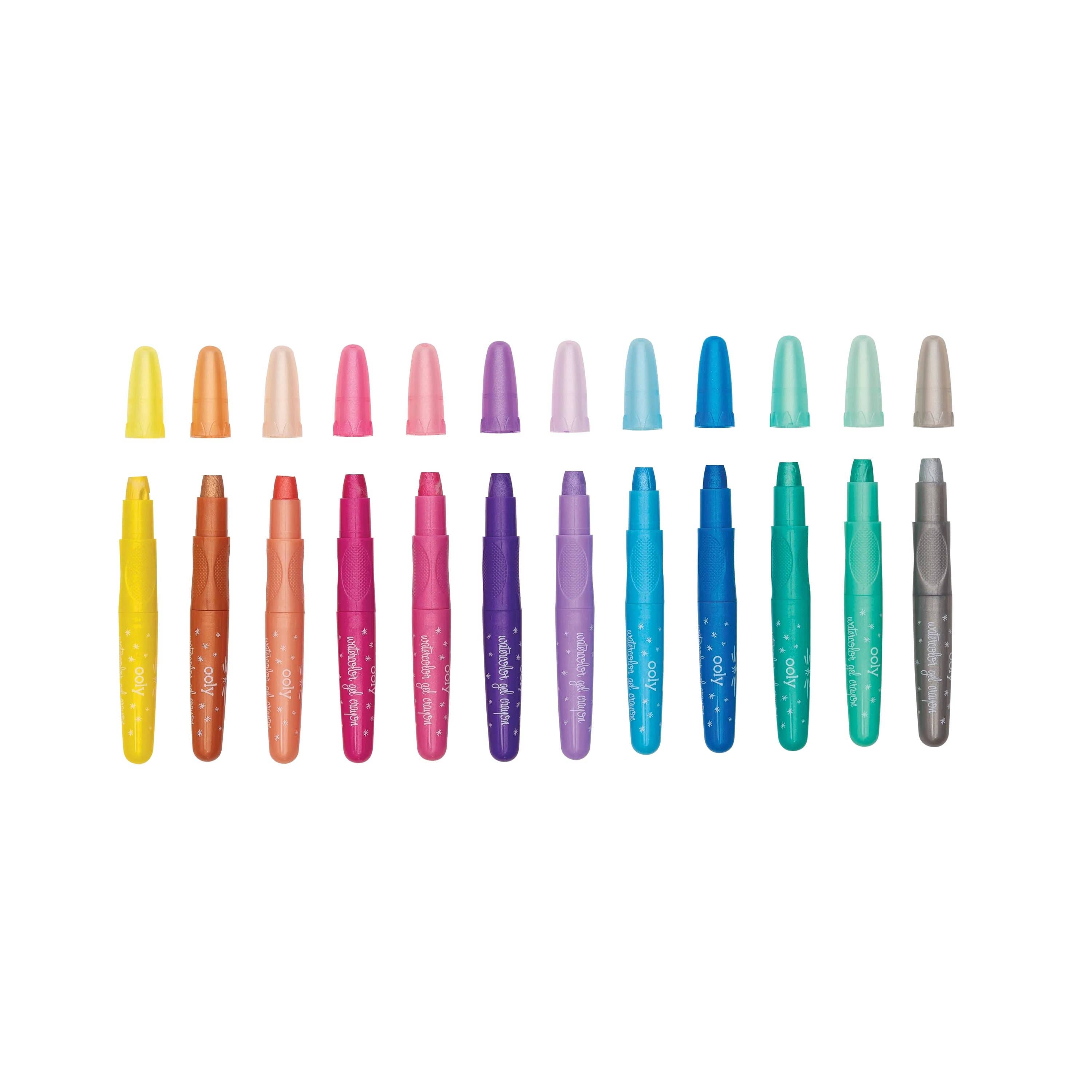 Ooly Rainbow Sparkle Metallic Watercolor Gel Crayons - Set of 12 - Little Birdies