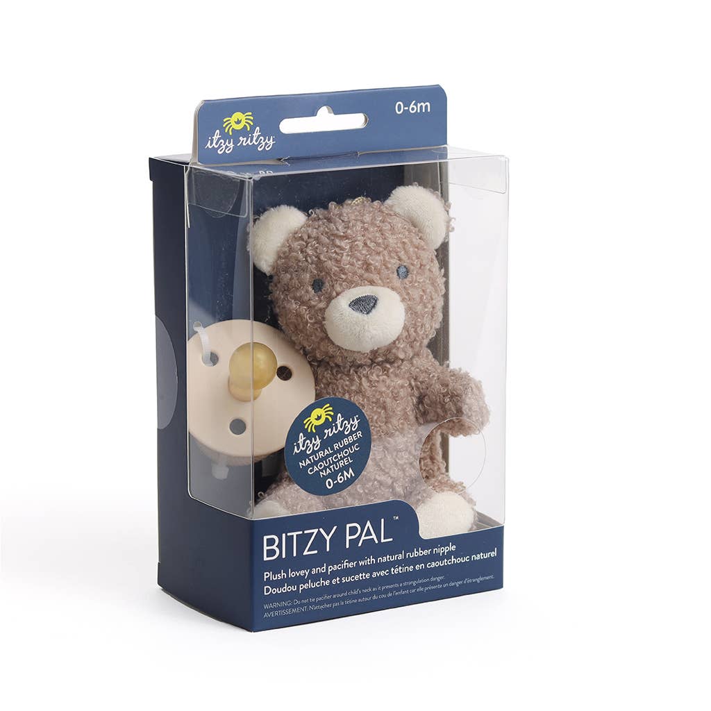 Teddy Bear Bitzy Pal Natural Rubber Pacifier & Plush