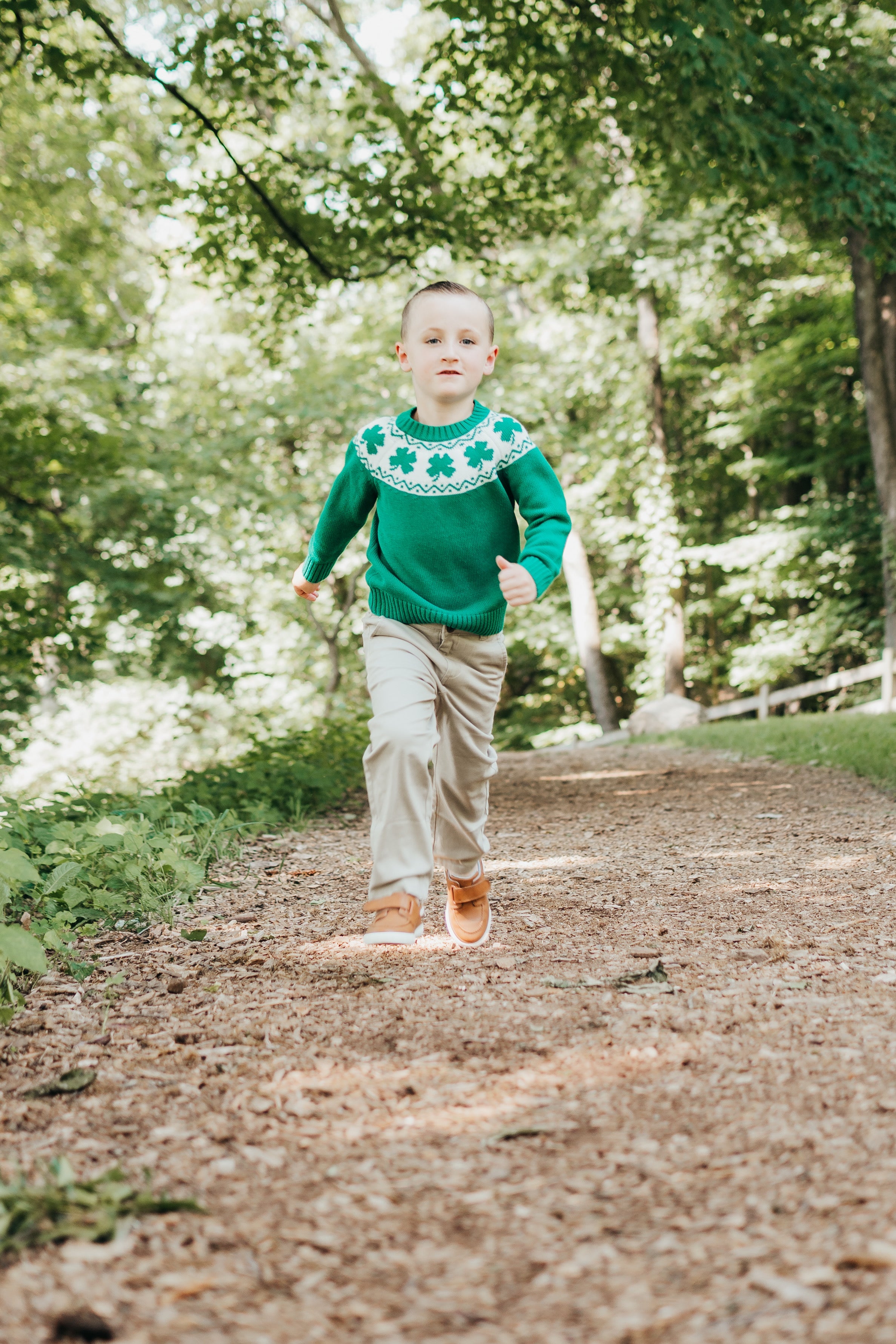 Maddie & Connor Co. Green Unisex Lucky Clover Sweater for St. Patricks Day fun - Little Birdies Boutique