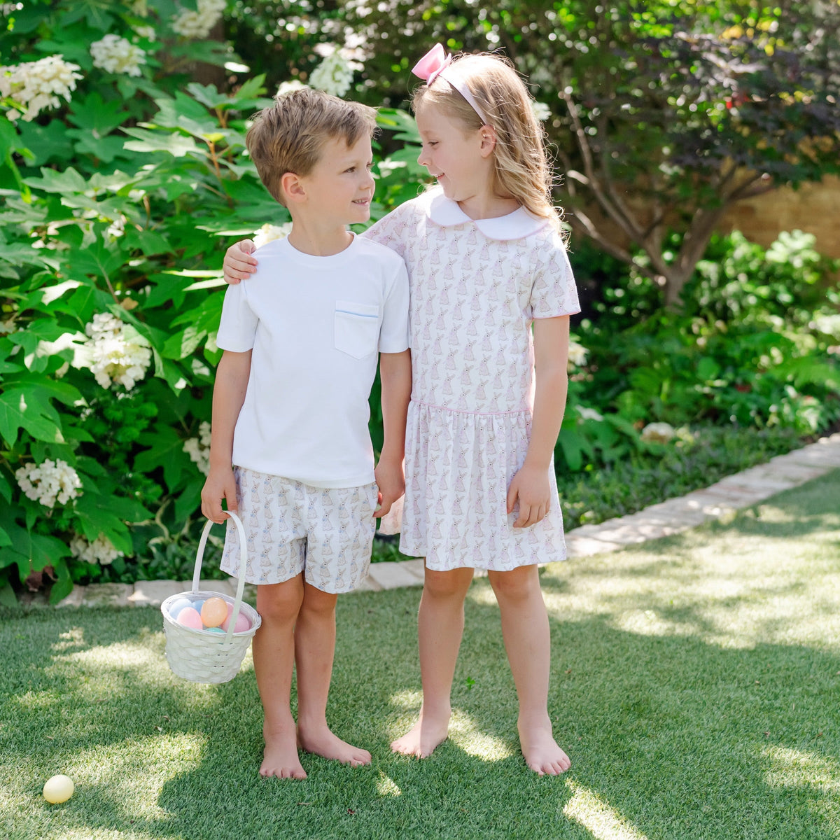 Hudson Boys' Short Set - Easter Bunnies Blue