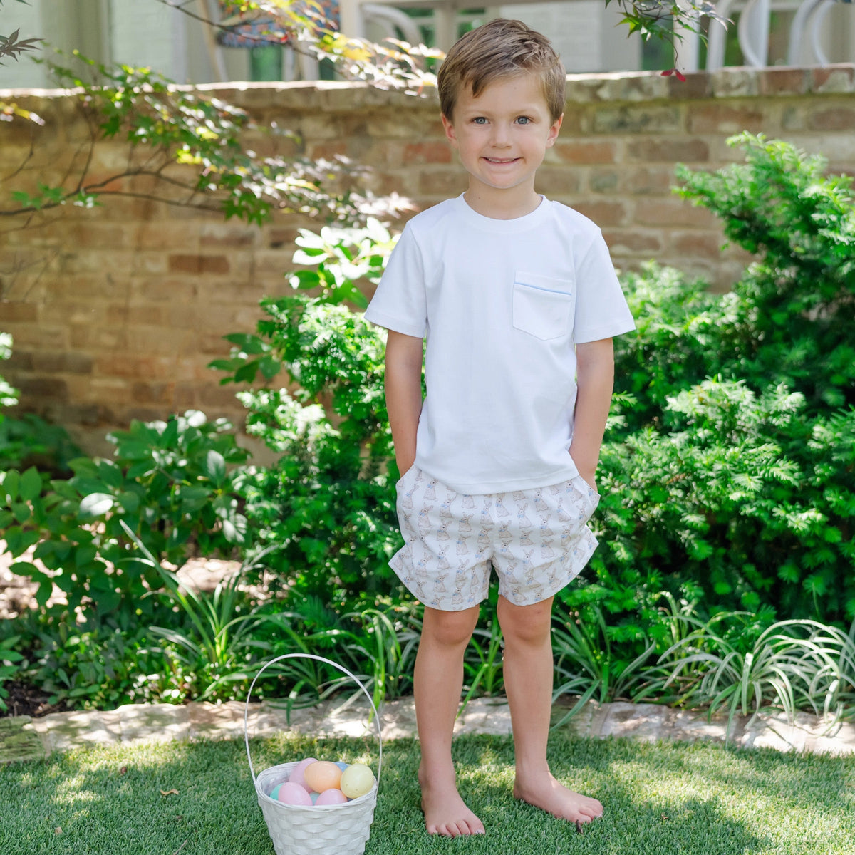 Hudson Boys' Short Set - Easter Bunnies Blue