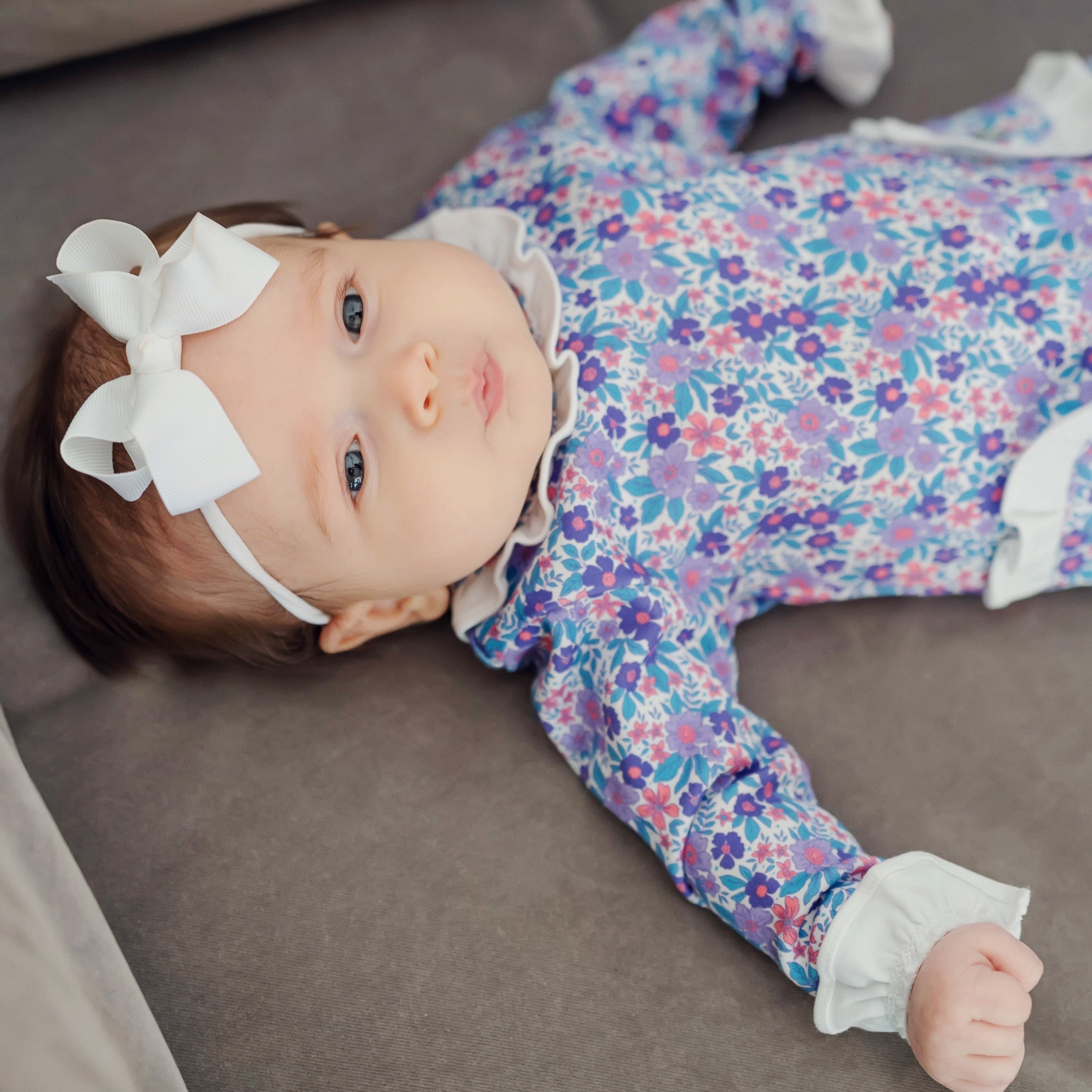 Lucy Girls' Romper Blackberry Floral