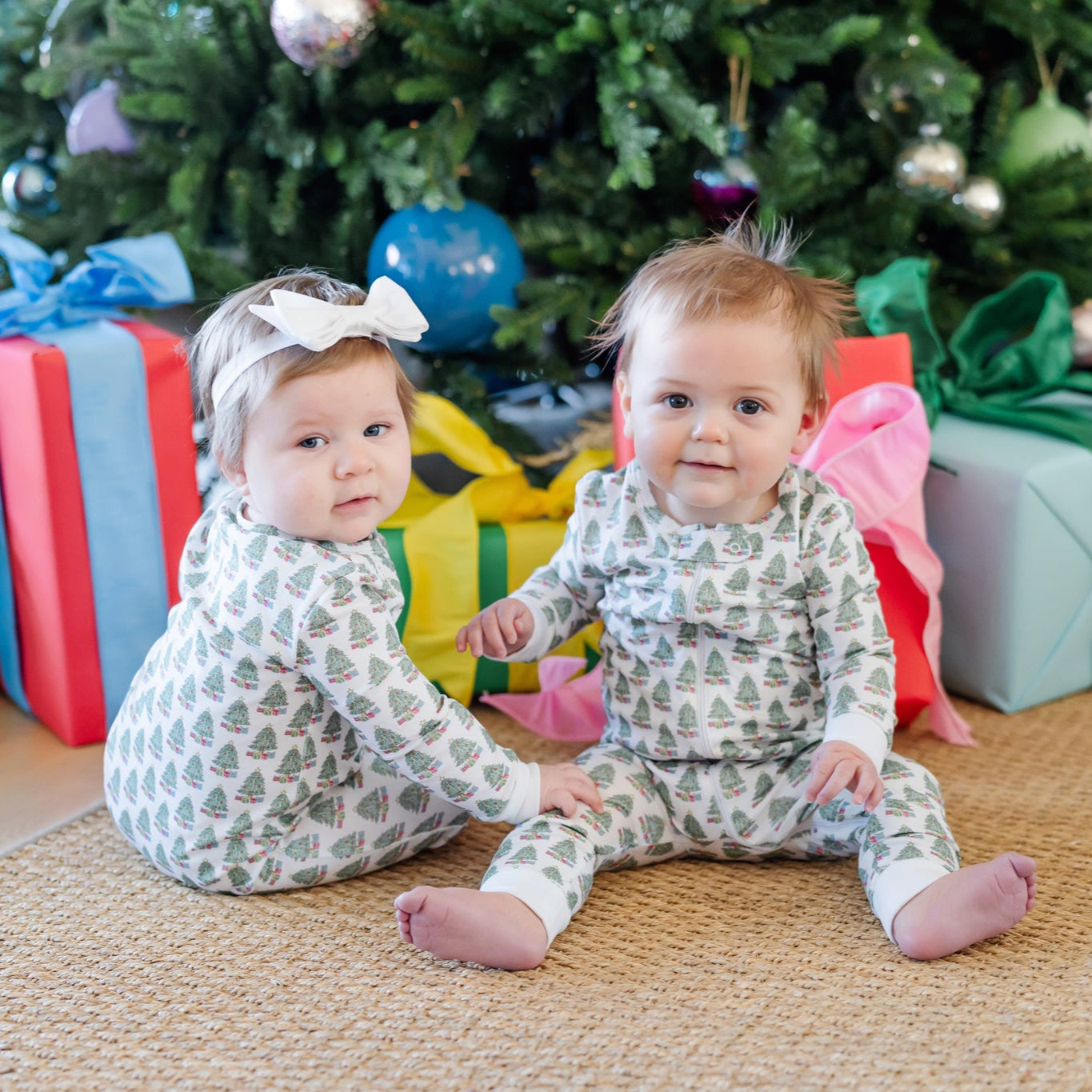 Parker Zipper Pajama Under the Christmas Tree