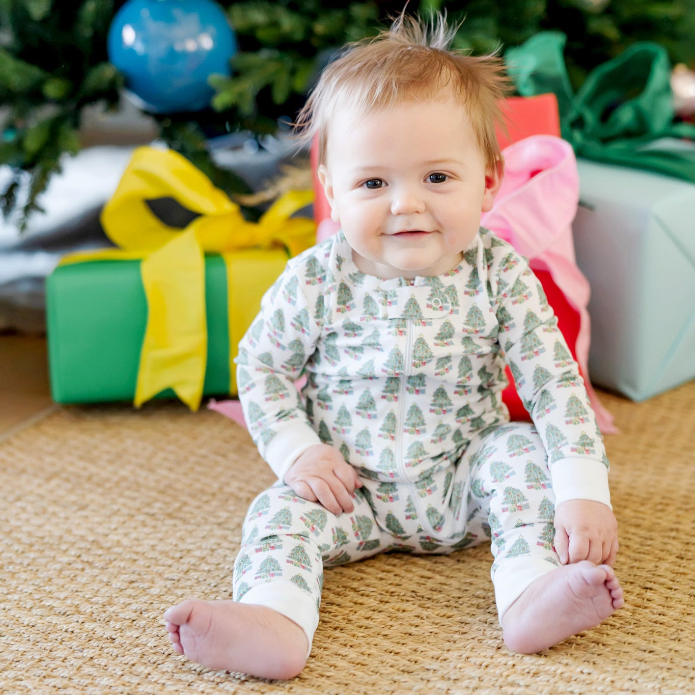 Parker Zipper Pajama Under the Christmas Tree