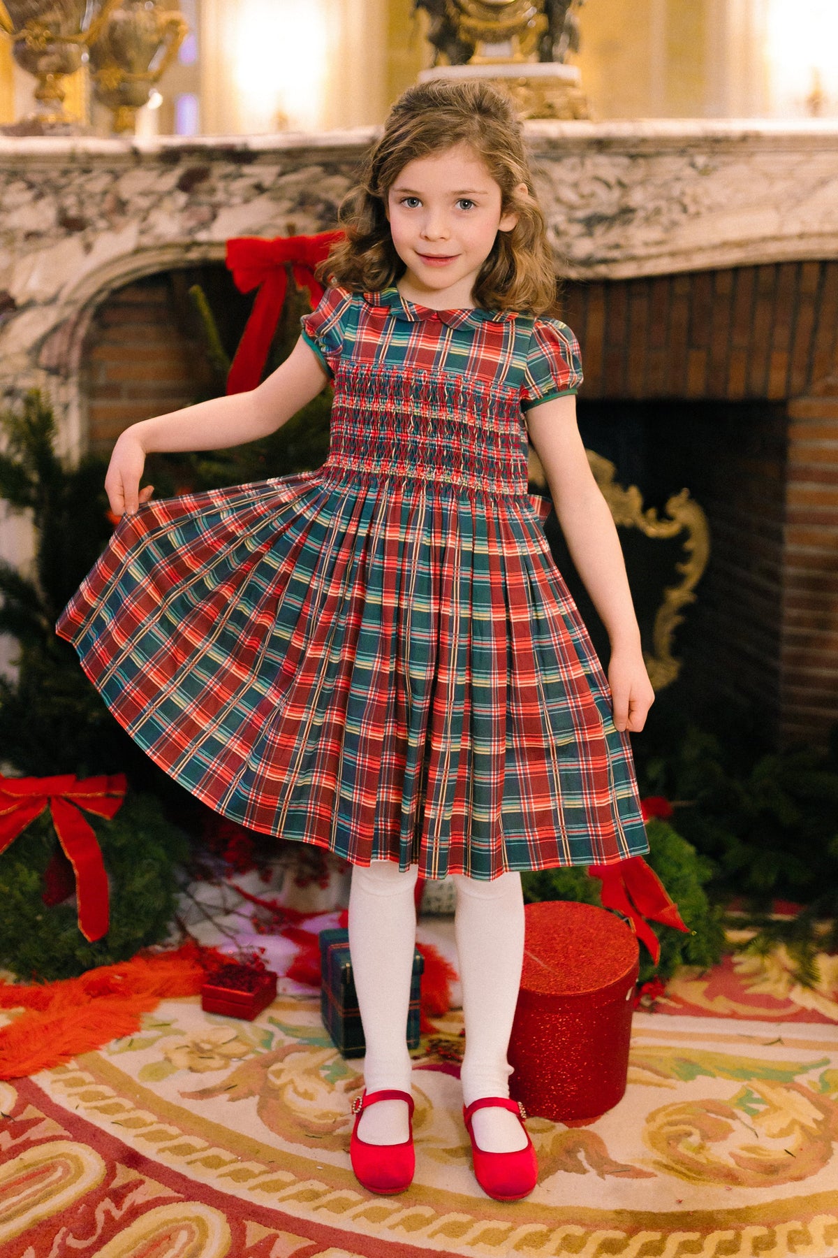 Antoinette Paris VICTOIRE TARTAN SMOCKED DRESS- Little Birdies