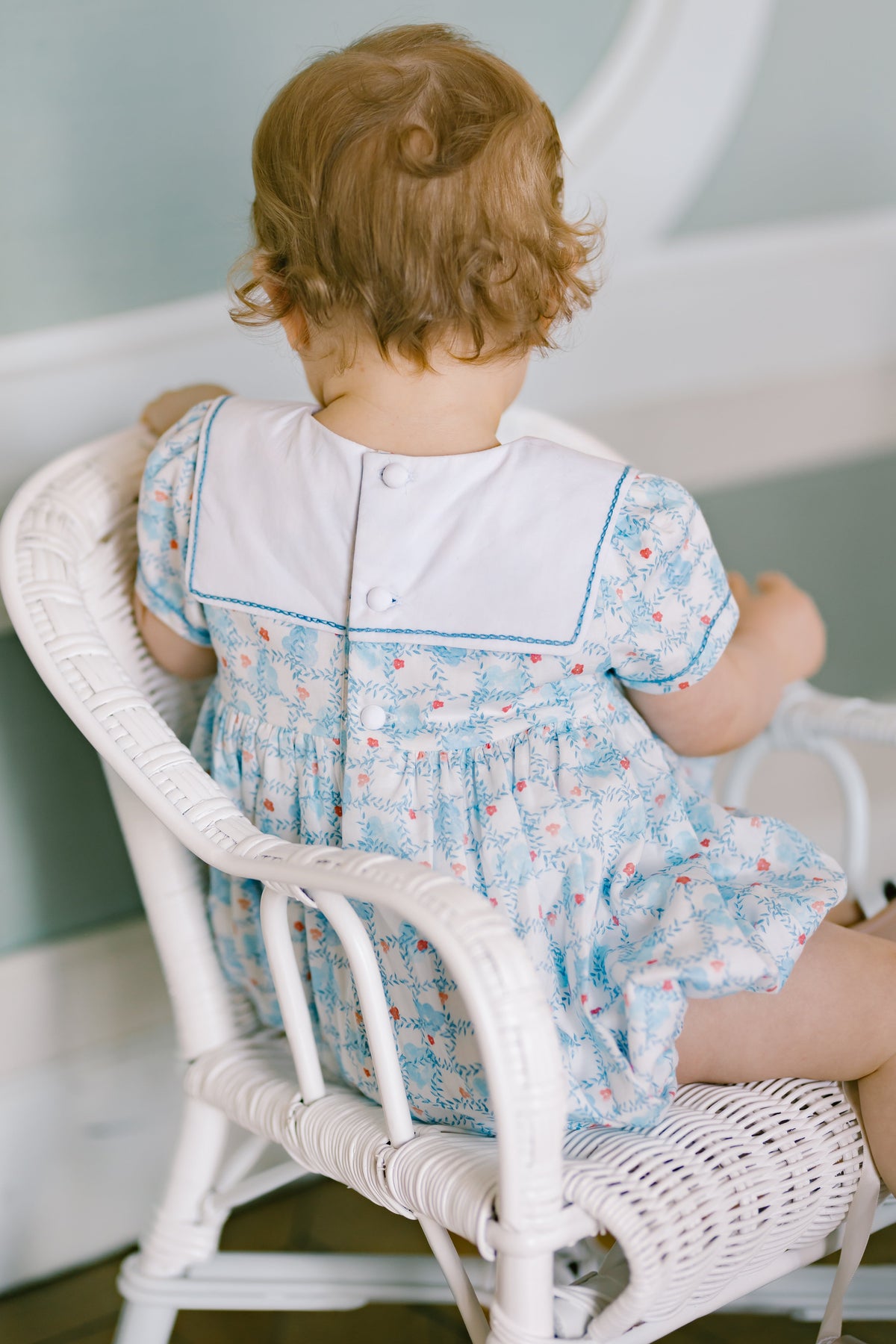 Antoinette Paris riviera-blue-floral-smocked-bubble-romper-Little Birdies