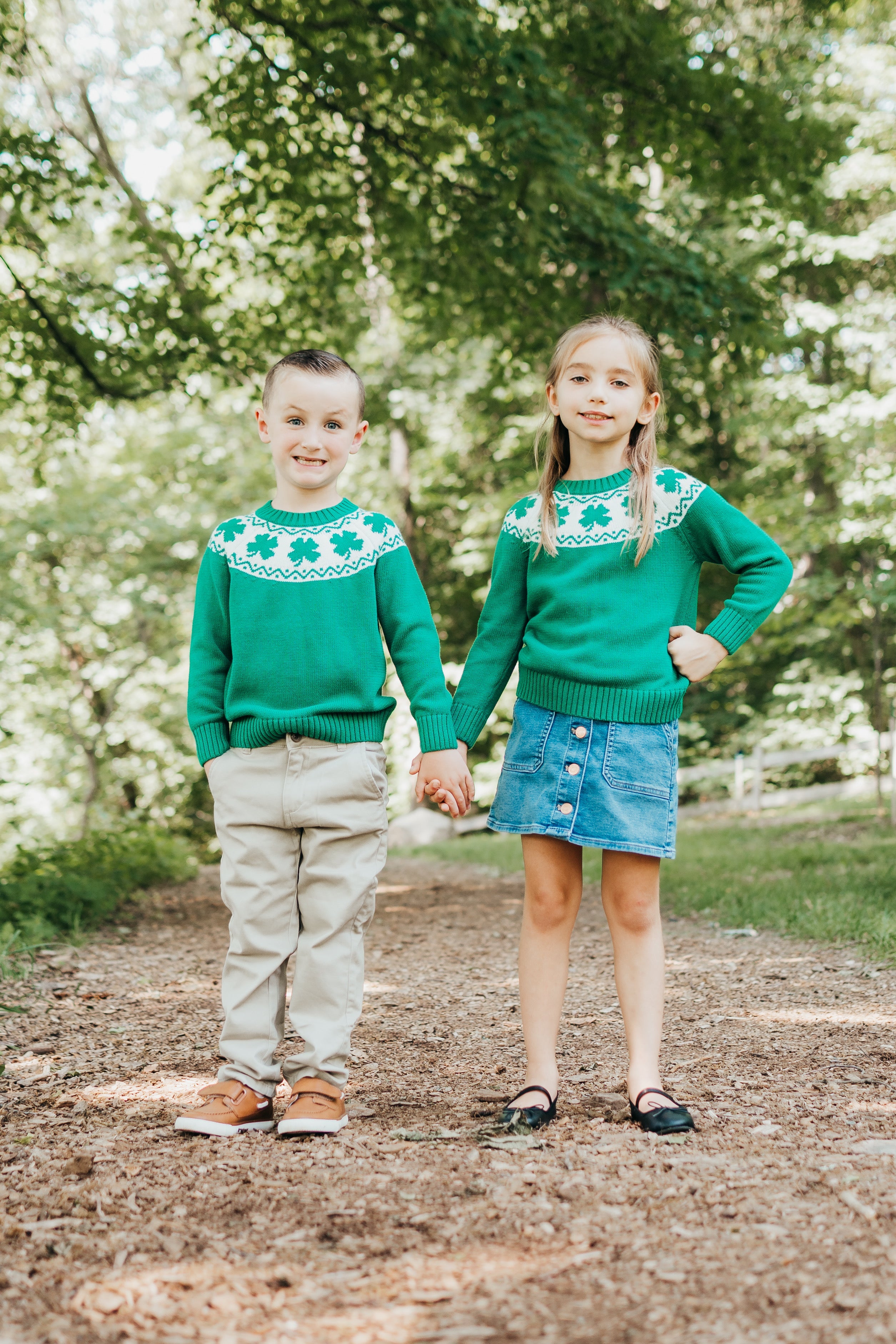 Maddie & Connor Co. Green Lucky Clover Sweater for St. Patricks Day fun - Little Birdies Boutique