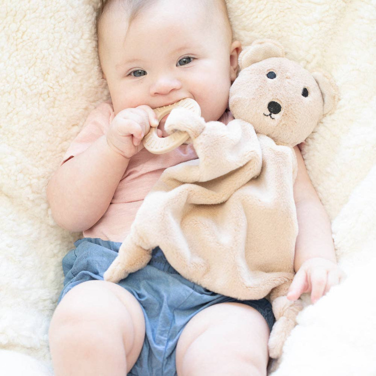 Bella Tunno Teether Buddy Bernie the Bear Teddy Bear Lovie - Little Birdies Boutique children's store