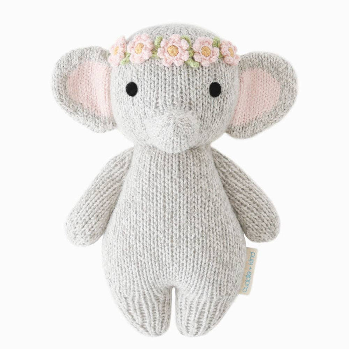 Cuddle + Kind knit baby elephant stuffed animal with flower crown Baby Elephant (blush floral) - Little Birdies Boutique Gift bundles