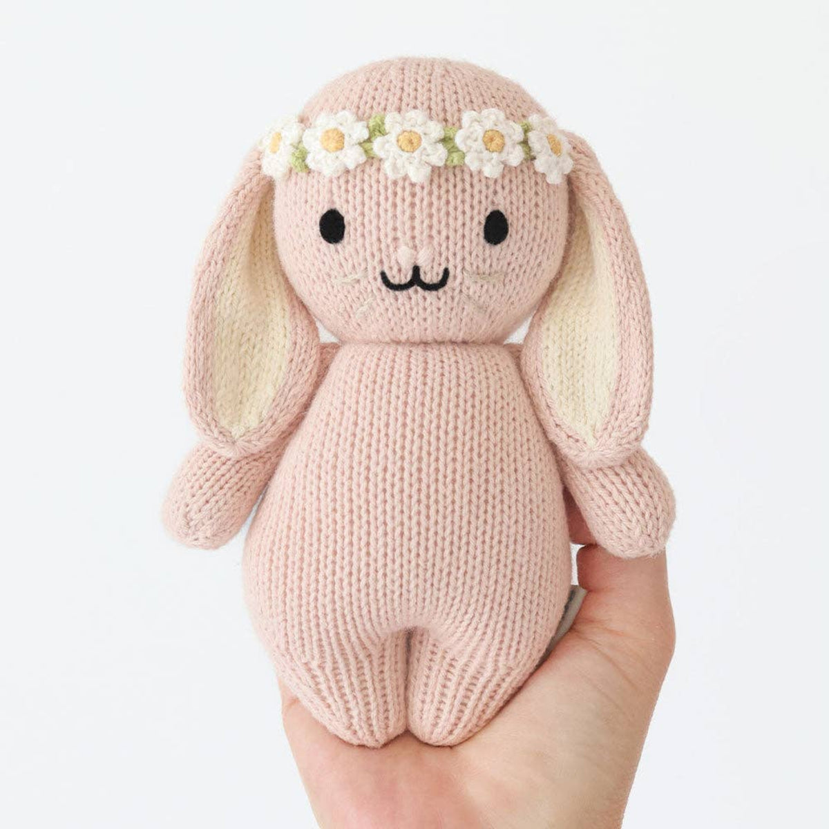 Cuddle + Kind mini stuffed pink bunny with flower crown Baby Bunny- Rose with Ivory Floral Crown - Little Birdies Boutique gift sets