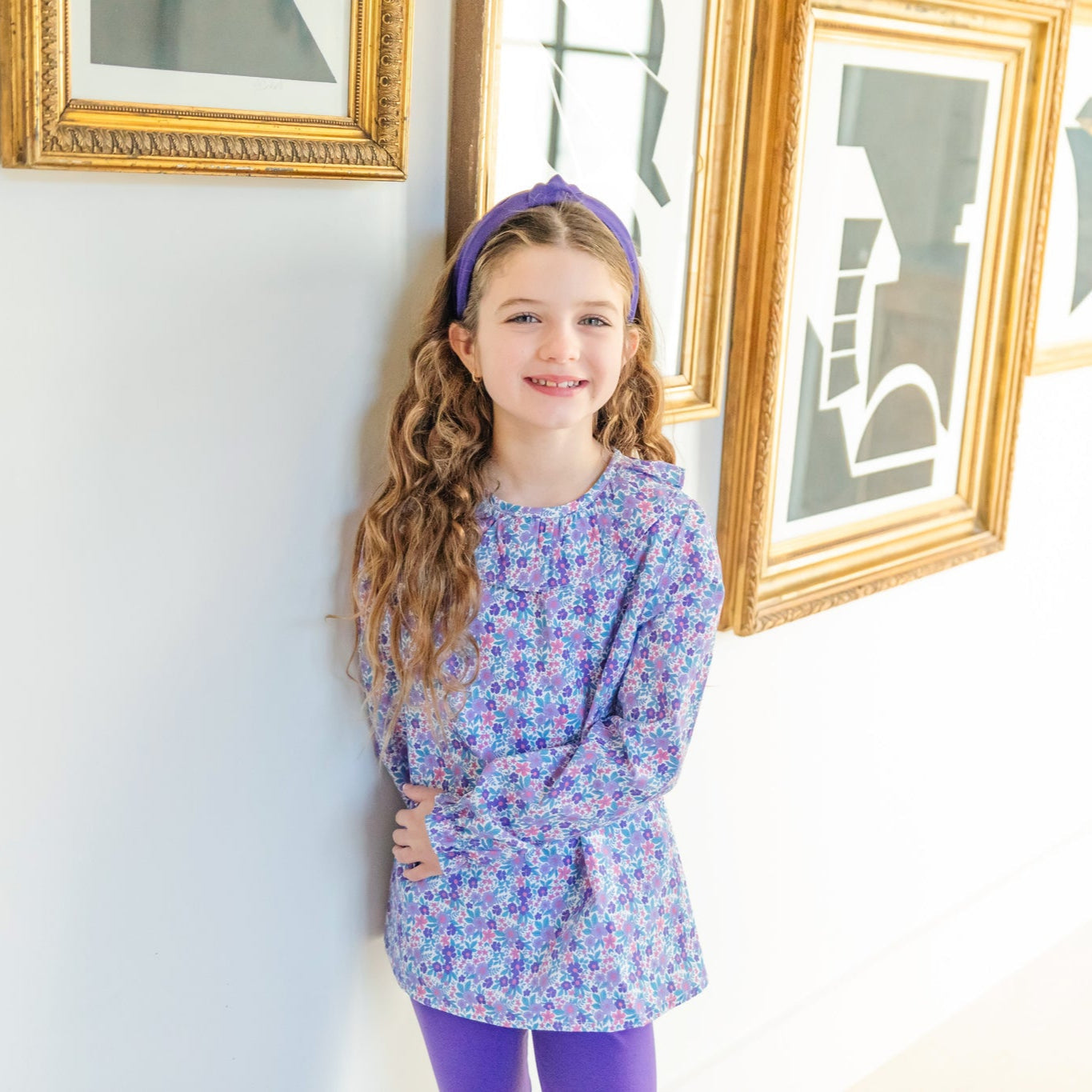 Emma Set Girls' Legging Set Blackberry Floral
