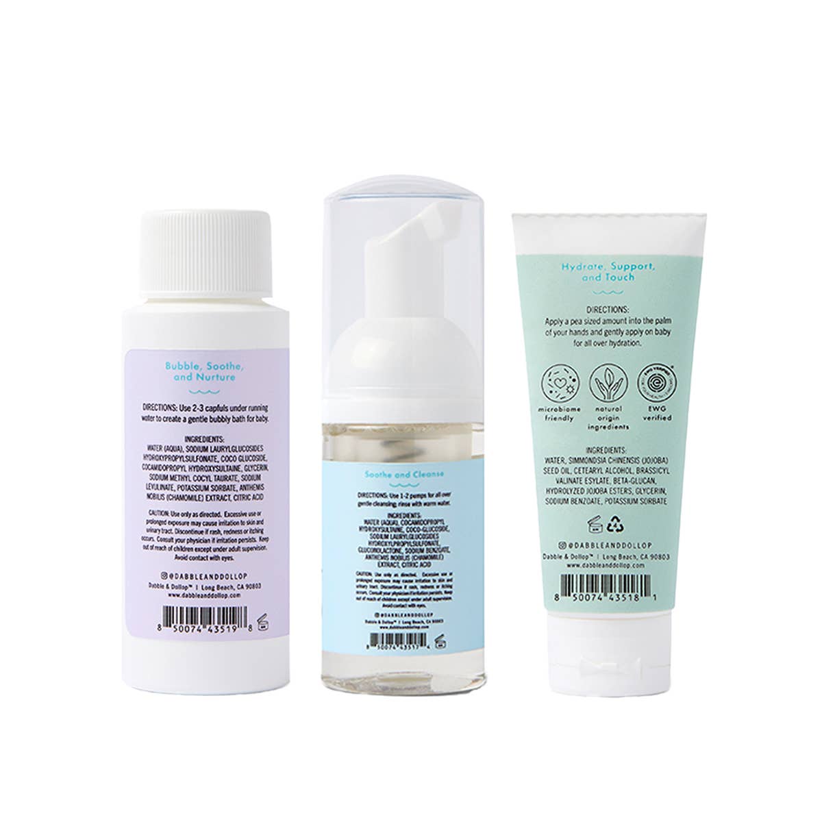 Dabble and Dollop - Bundle of Joy Mini Kit - Baby wash sensative skin- Fragrance Free - Little Birdies gifts
