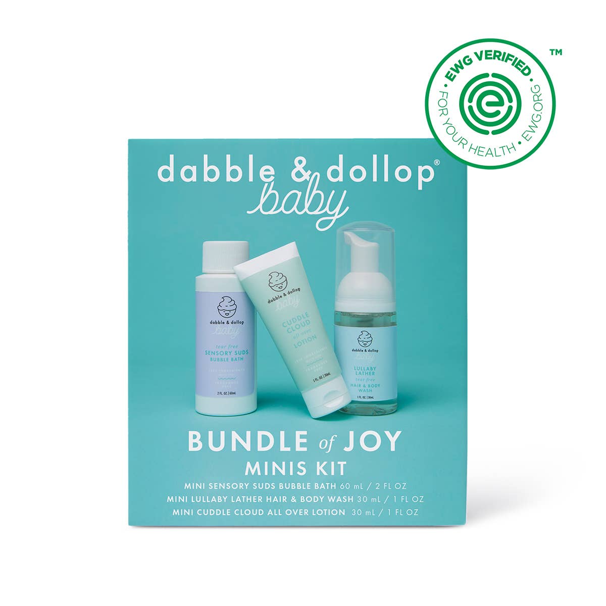 Dabble and Dollop - Bundle of Joy Mini Kit - Baby wash sensative skin- Fragrance Free - Little Birdies gifts