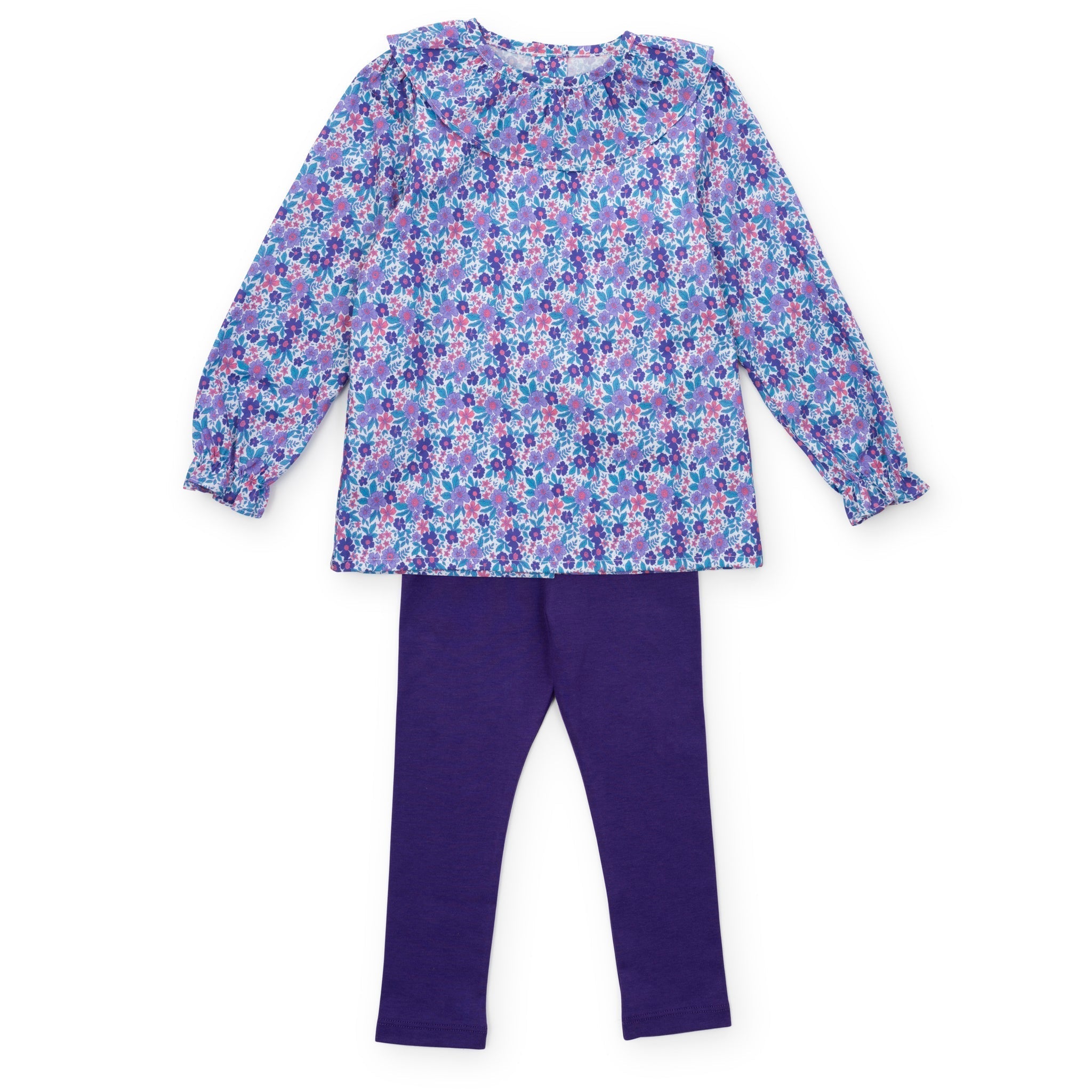 Emma Set Girls' Legging Set Blackberry Floral