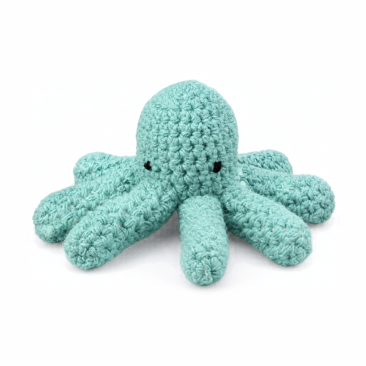 Hooked and Loopy Hand Knit Knit Mini Octopus Toy - Blue Green - Under the sea nautical baby toy - Little Birdies