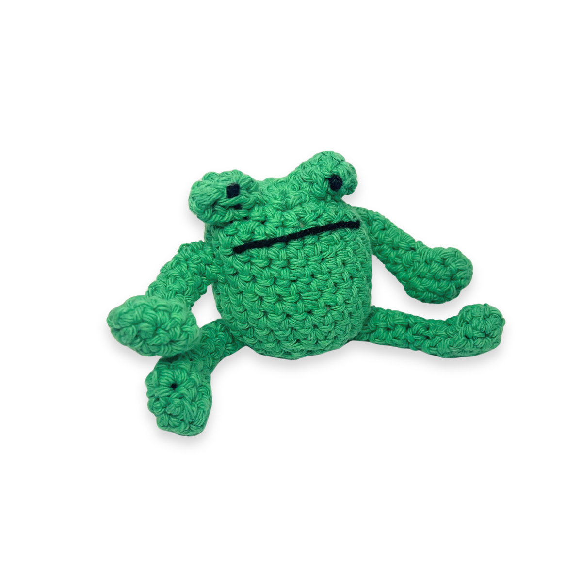 Hooked and Loopy Hand Knit Organic Cotton Mini Frog for babies - Little Birdies Gifts