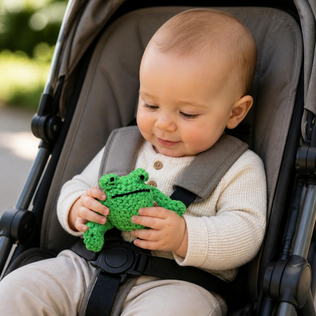 Hooked and Loopy Hand Knit Organic Cotton Mini Frog for babies - Little Birdies Gifts