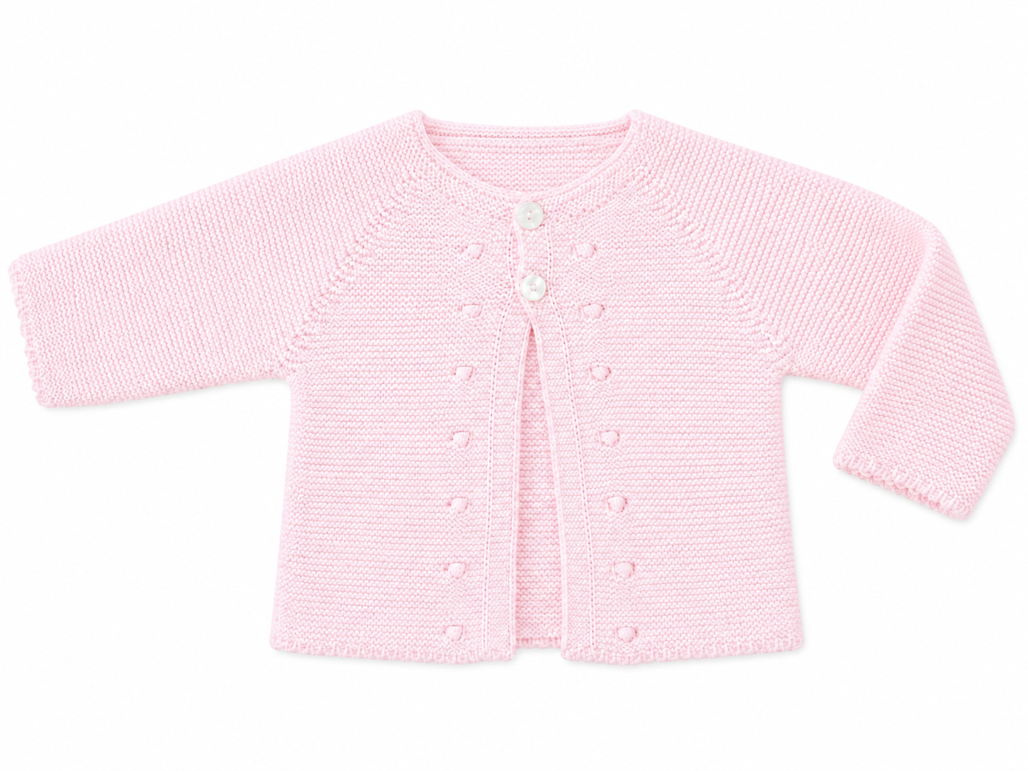 Louisa Layette Cardigan - Cotton Candy Pink