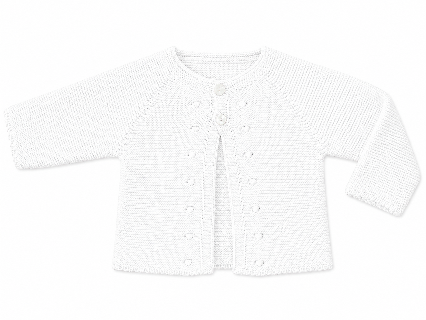 Louisa Layette Cardigan - Snow White