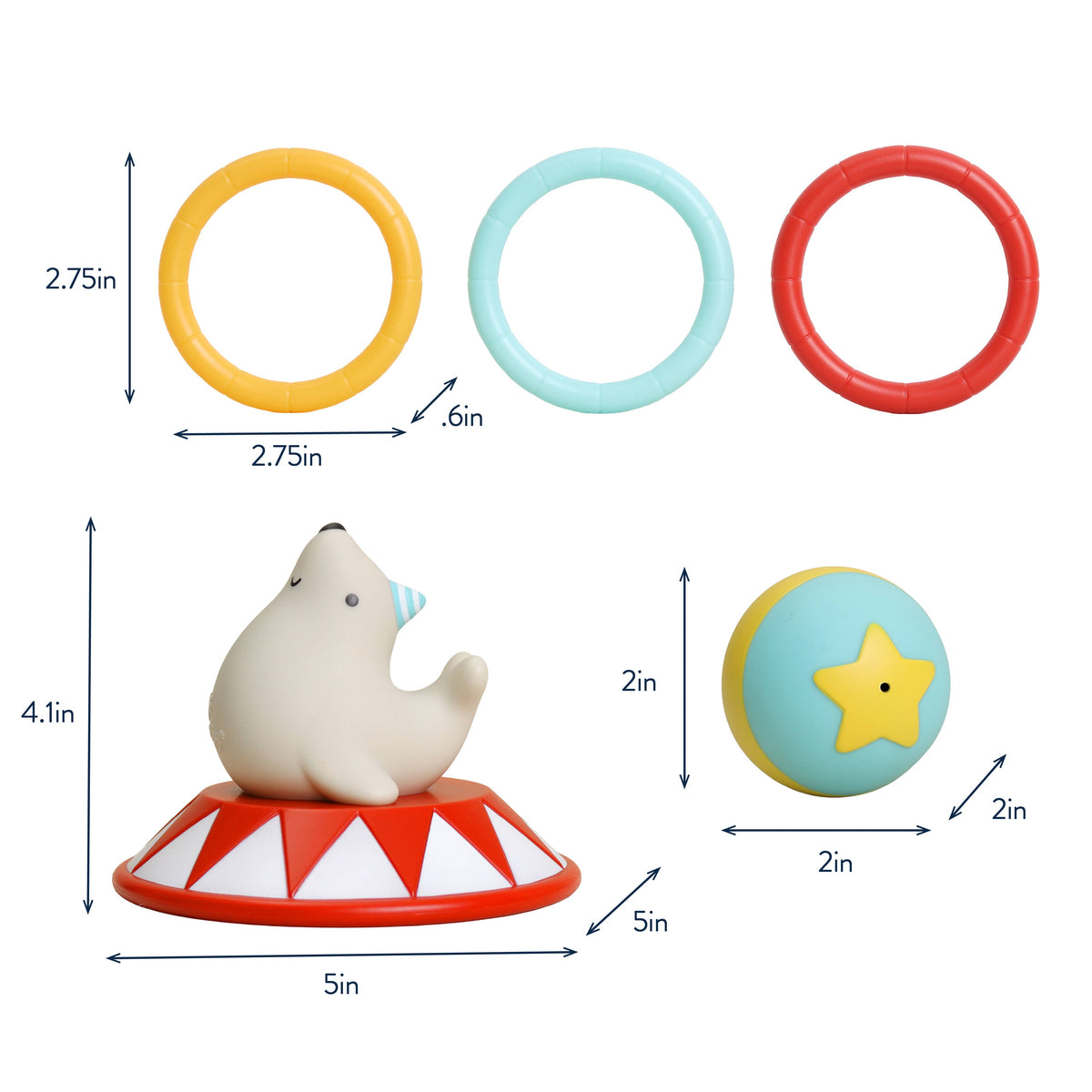 Itzy Ring Toss™ Circus - Bath & Water Toy -Little Birdies