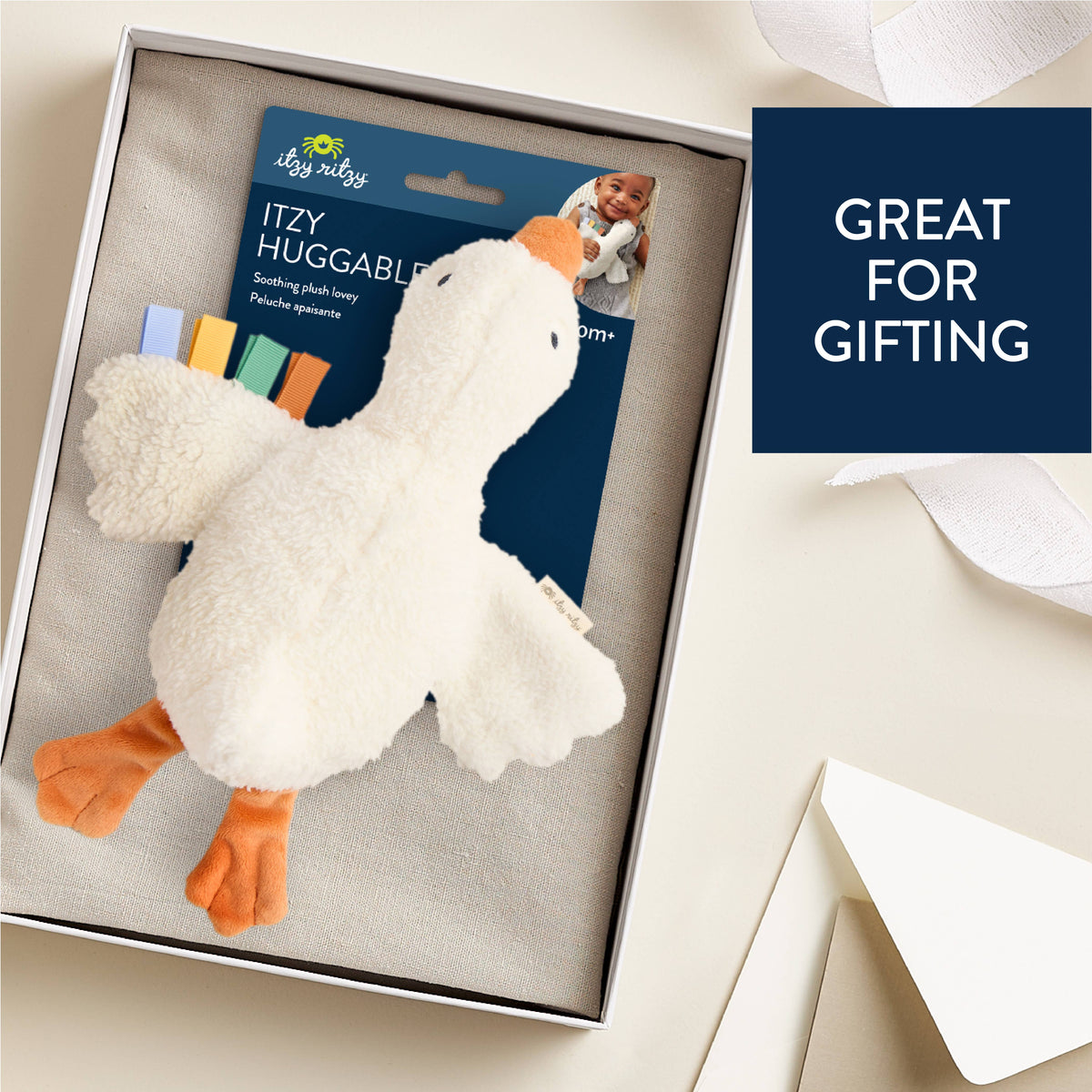 Itzy Ritzy Gracie The Goose Itzy Huggable™ Plush Lovie Baby Toy - Little Birdies Boutique Children's store