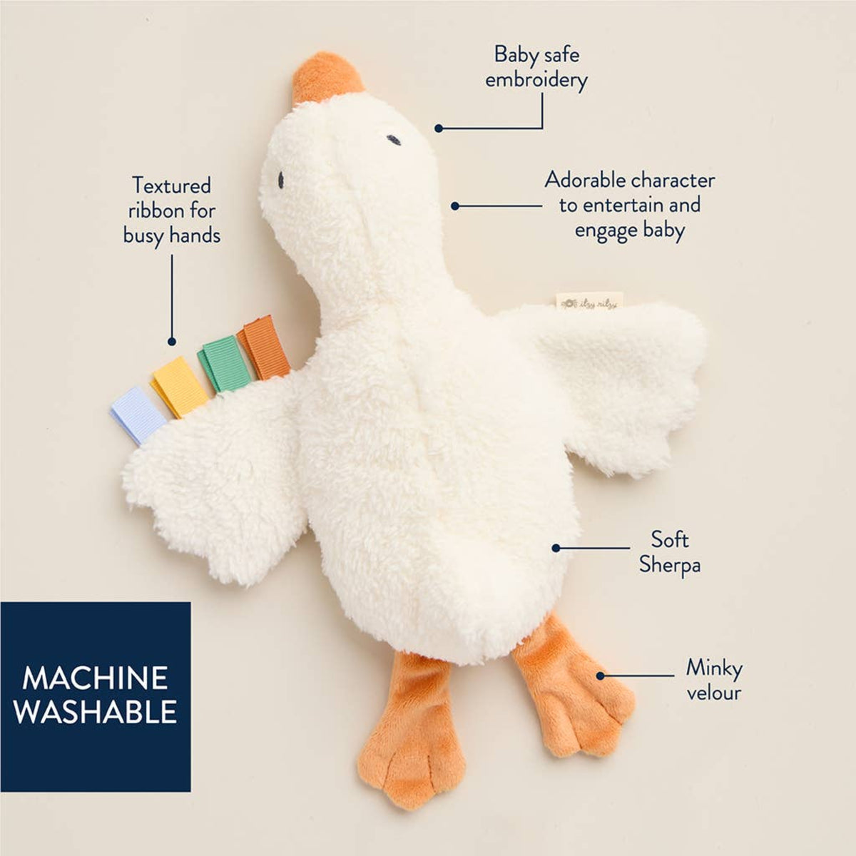 Itzy Ritzy Gracie The Goose Itzy Huggable™ Plush Lovie Baby Toy - Little Birdies Boutique Children's store