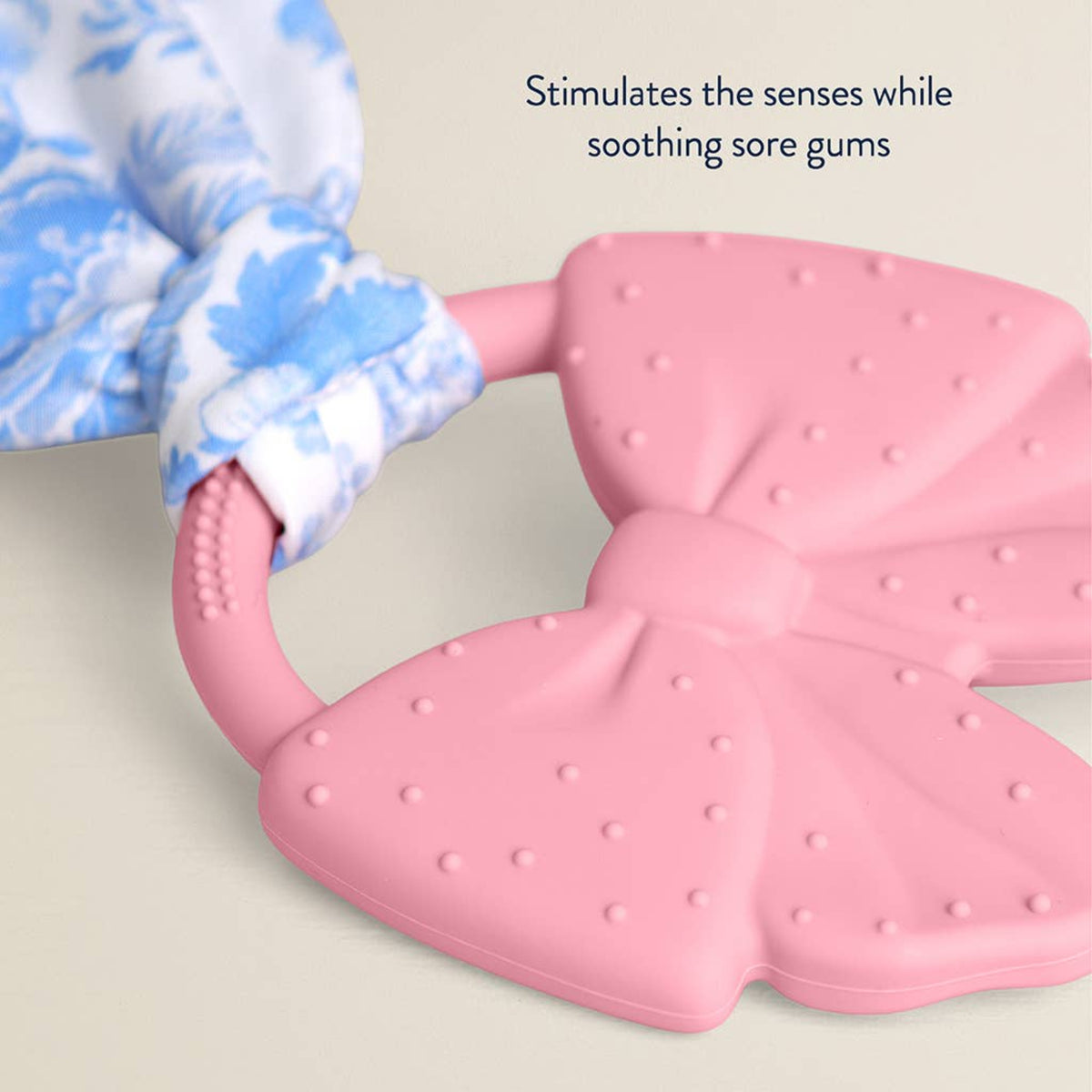 Itzy Ritzy pink silicone bow teether Crinkle Crew™ Bow - Little Birdies Boutique children's store