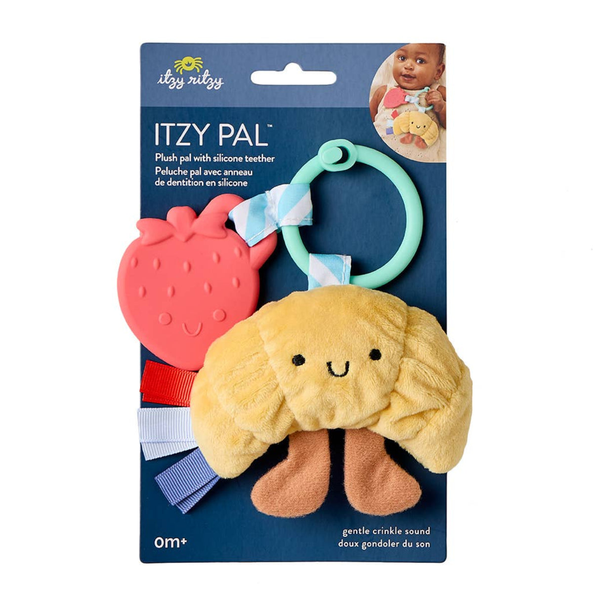 Itzy Ritzy silicone teether plush baby toy Croissant Itzy Pal™ - Little Birdies Boutique children's store