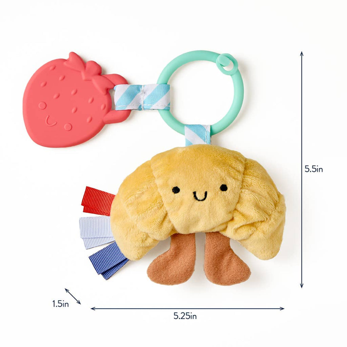 Itzy Ritzy silicone teether plush baby toy Croissant Itzy Pal™ - Little Birdies Boutique children's store