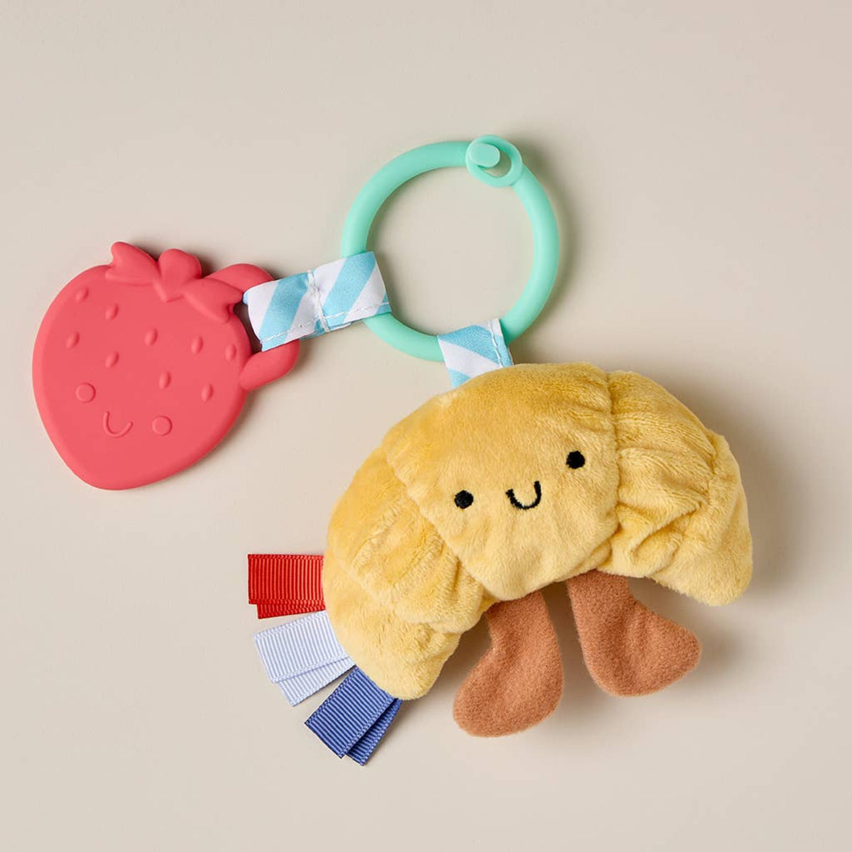Itzy Ritzy silicone teether plush baby toy Croissant Itzy Pal™ - Little Birdies Boutique children's store