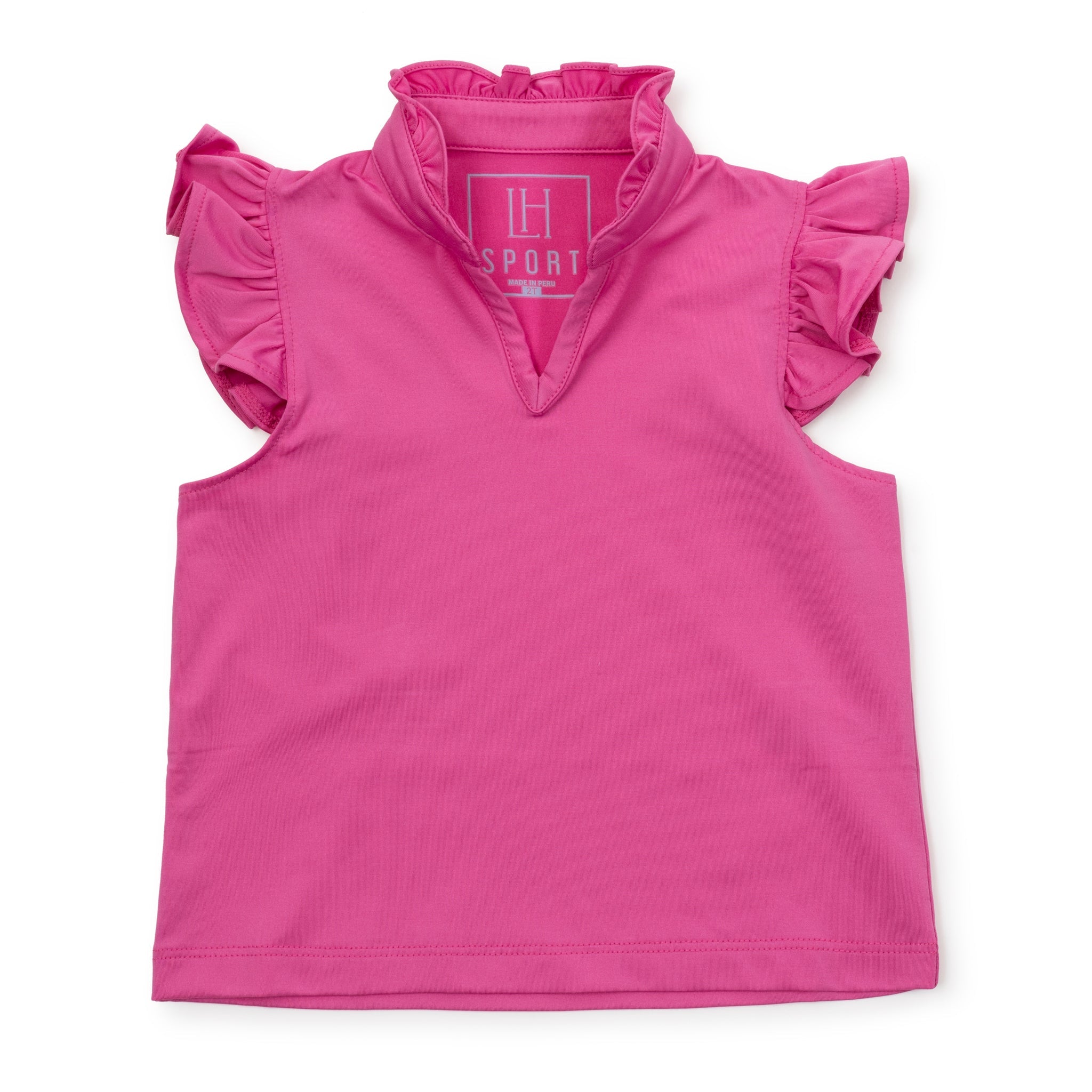 Ellie Girls' Sleeveless Performance Top by LH Sport Hot Pink