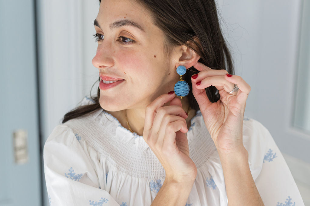 RUCHED COTTON EMBROIDERED LONG SLEEVE NIGHTGOWN