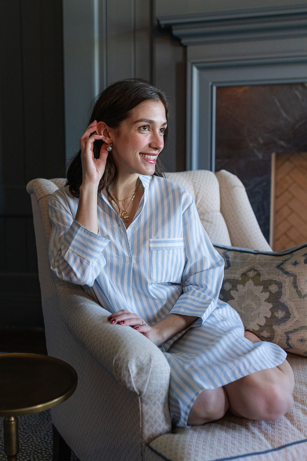 CLASSIC COTTON STRIPED NIGHTSHIRT