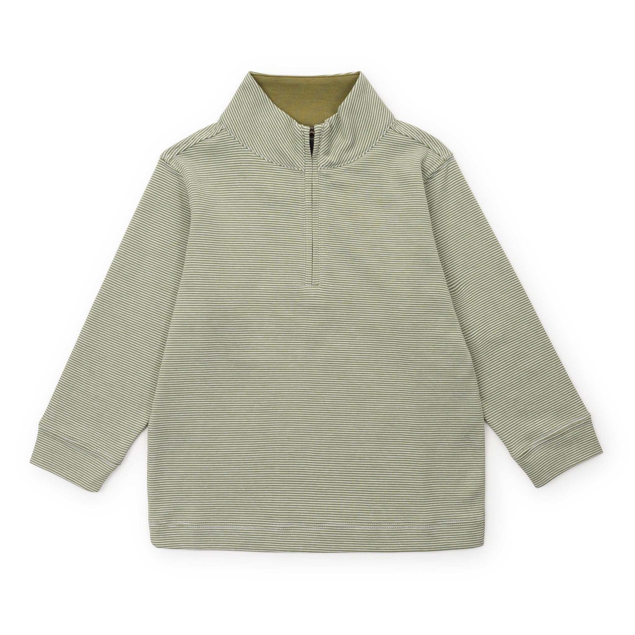 Spencer Quarter Zip Pullover Green Stripes