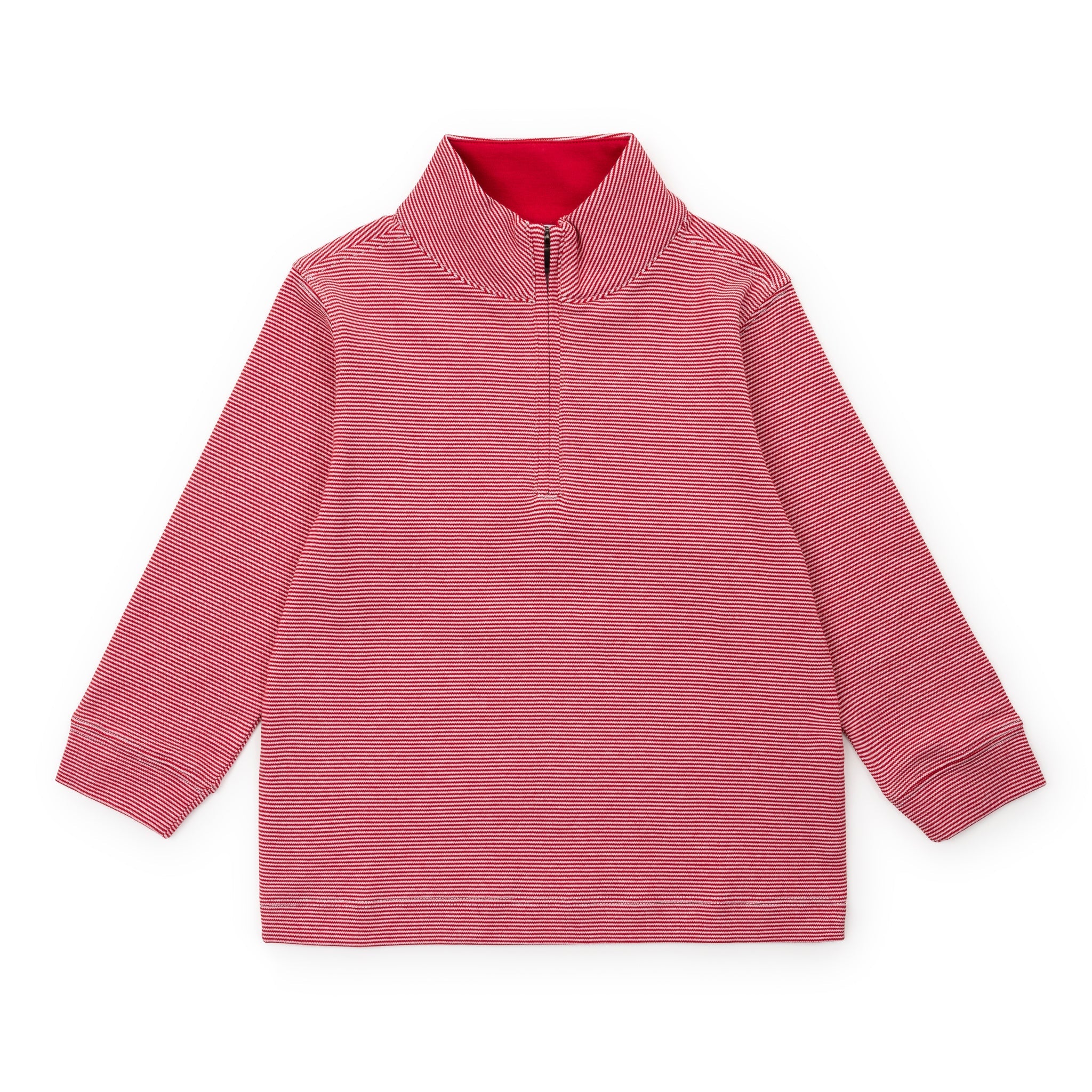 Spencer Quarter Zip Pullover Red Stripes