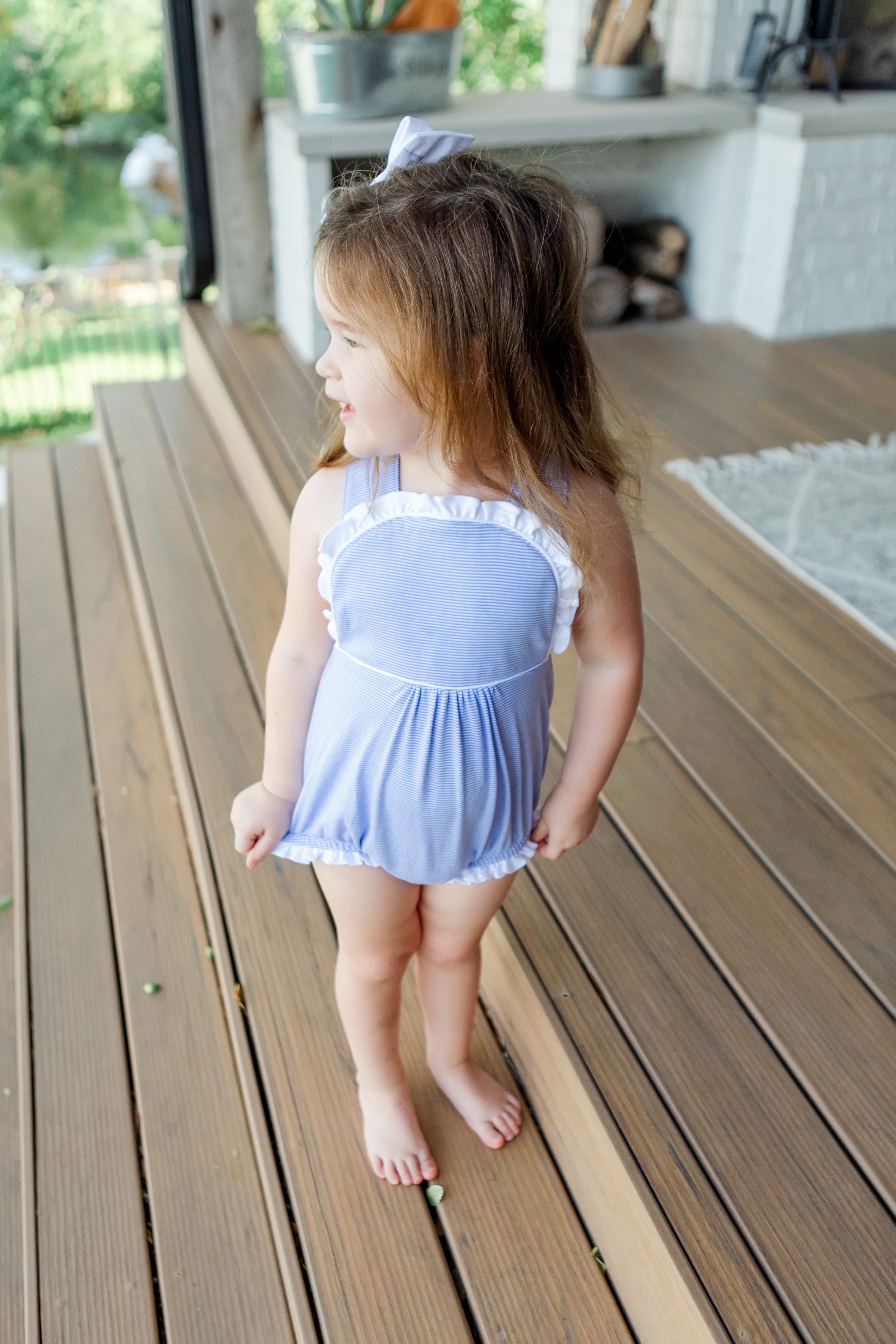Eloise Girls' Bubble Blue Stripes