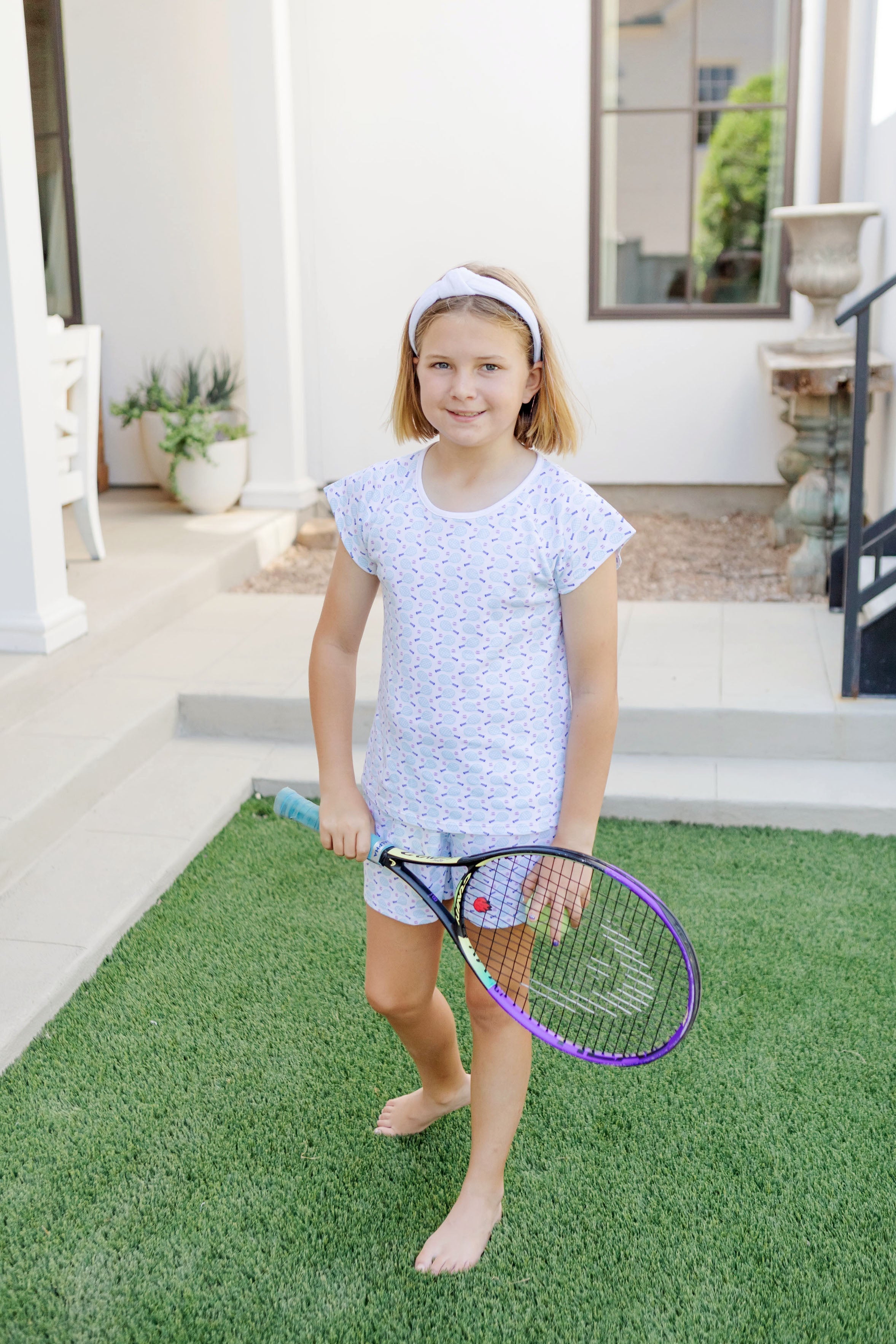 Emery Girls' Short Set Tennis Match Pink