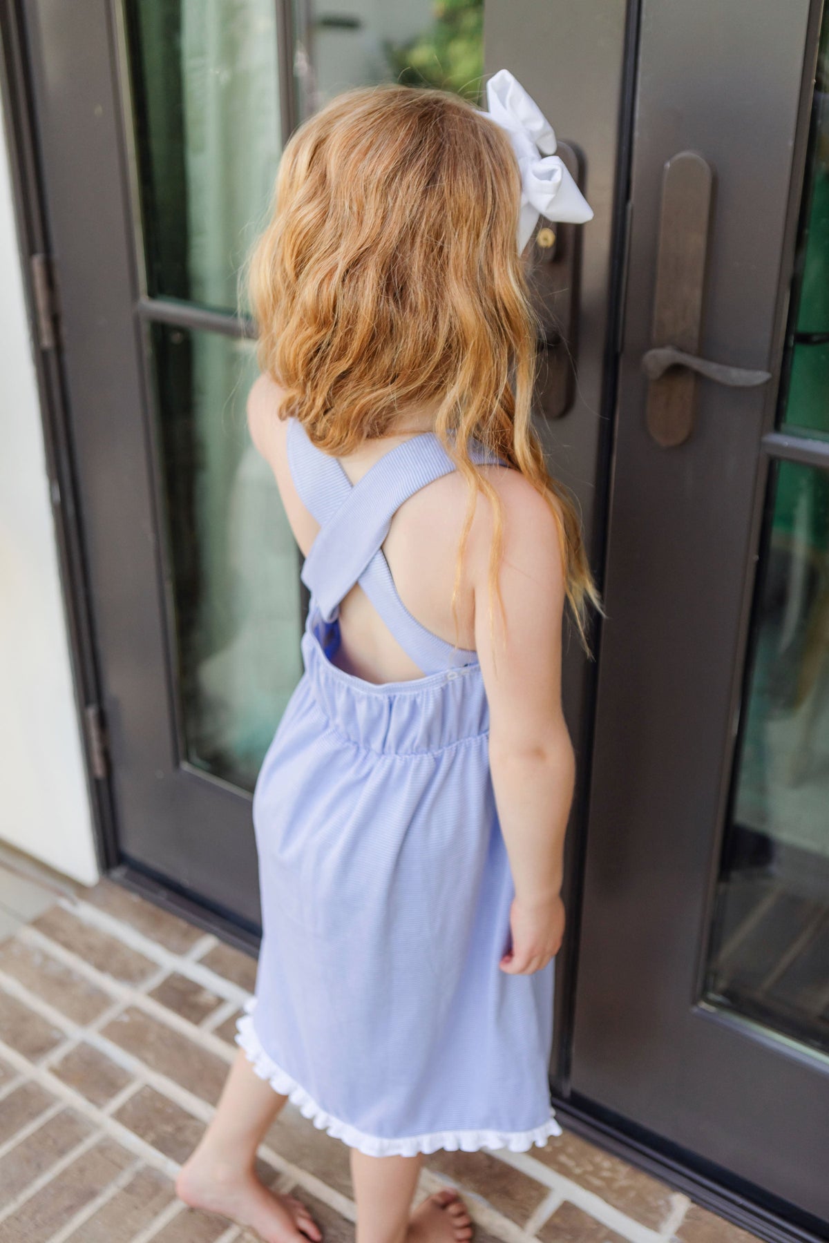 Eden Girls' Dress Blue Stripes
