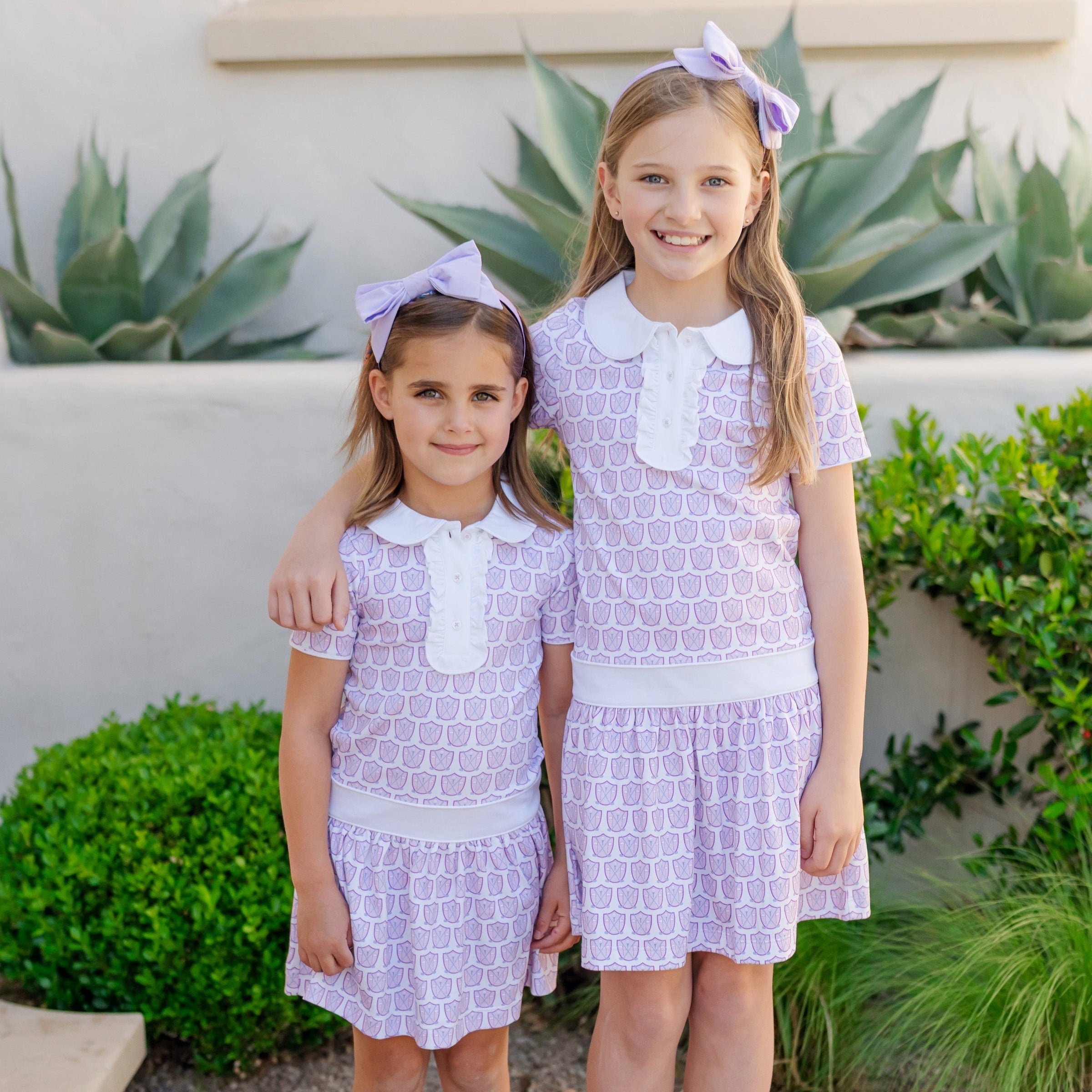 Sydney Girls' Dress Golf Crest Pink