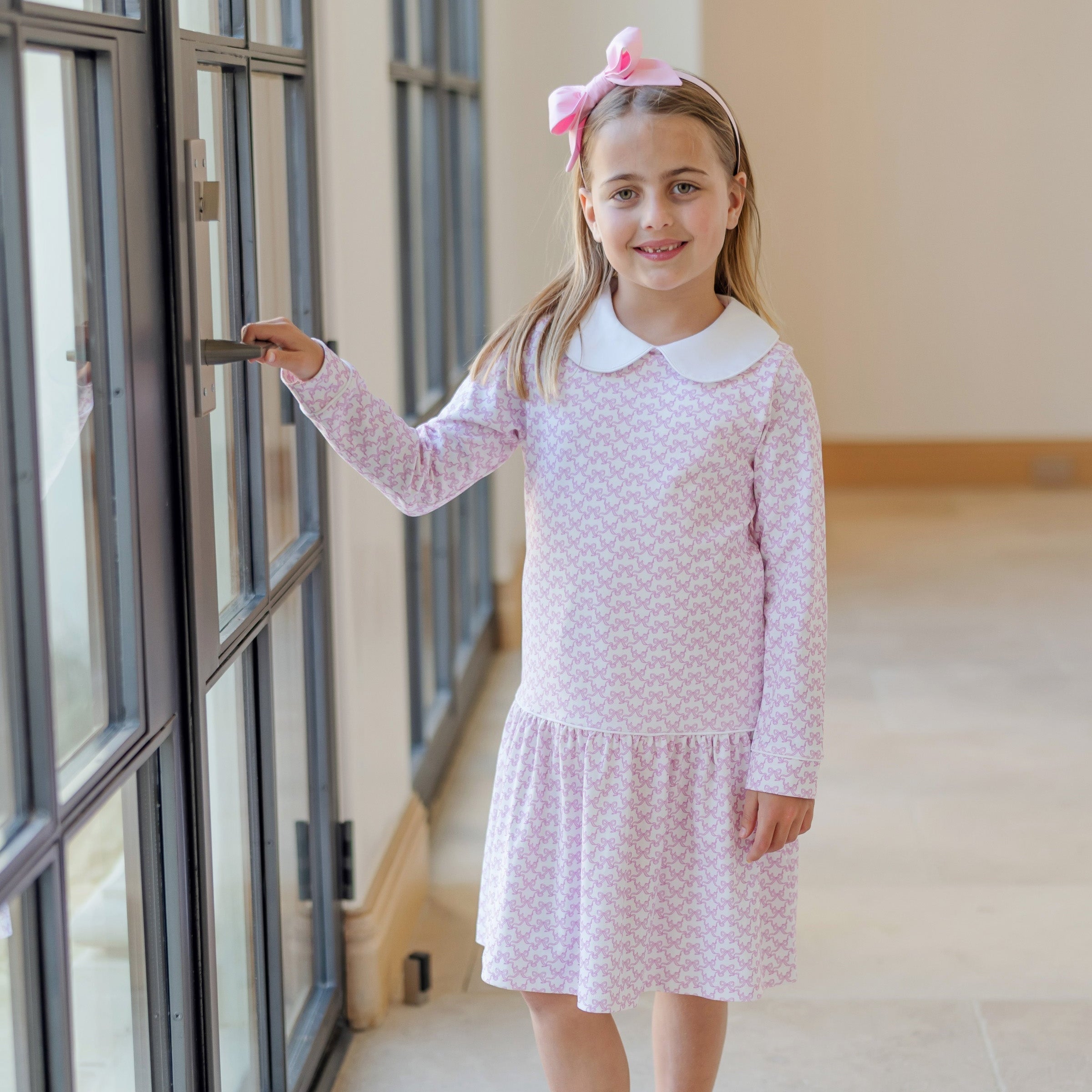 Lillian Girls' Dress Pretty Pink Bows