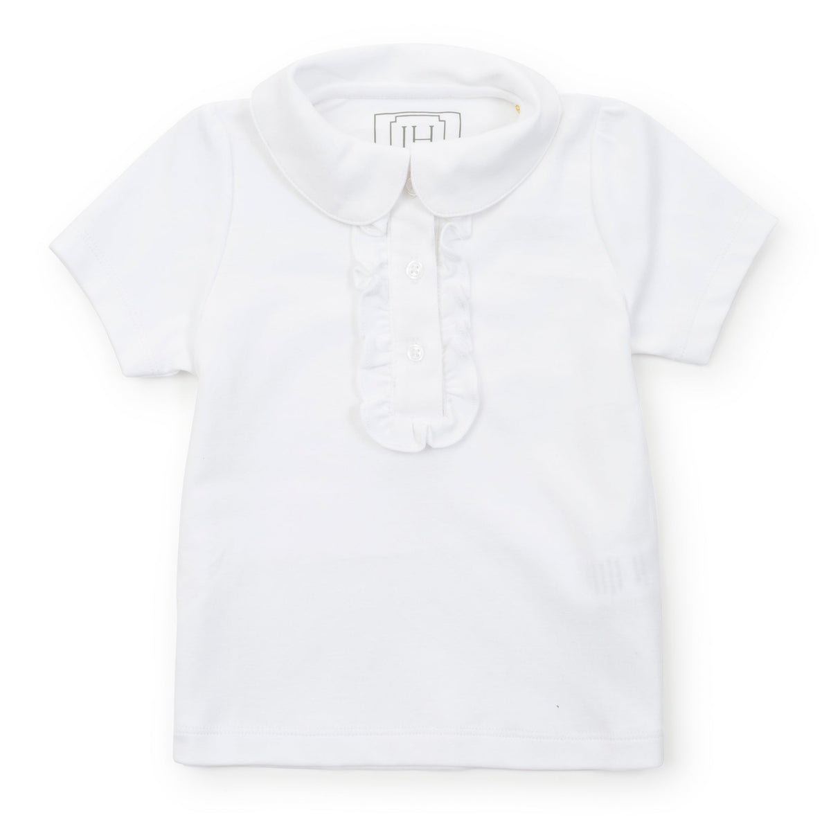 Jane Girls' Pima Cotton Short Sleeve Polo Shirt White