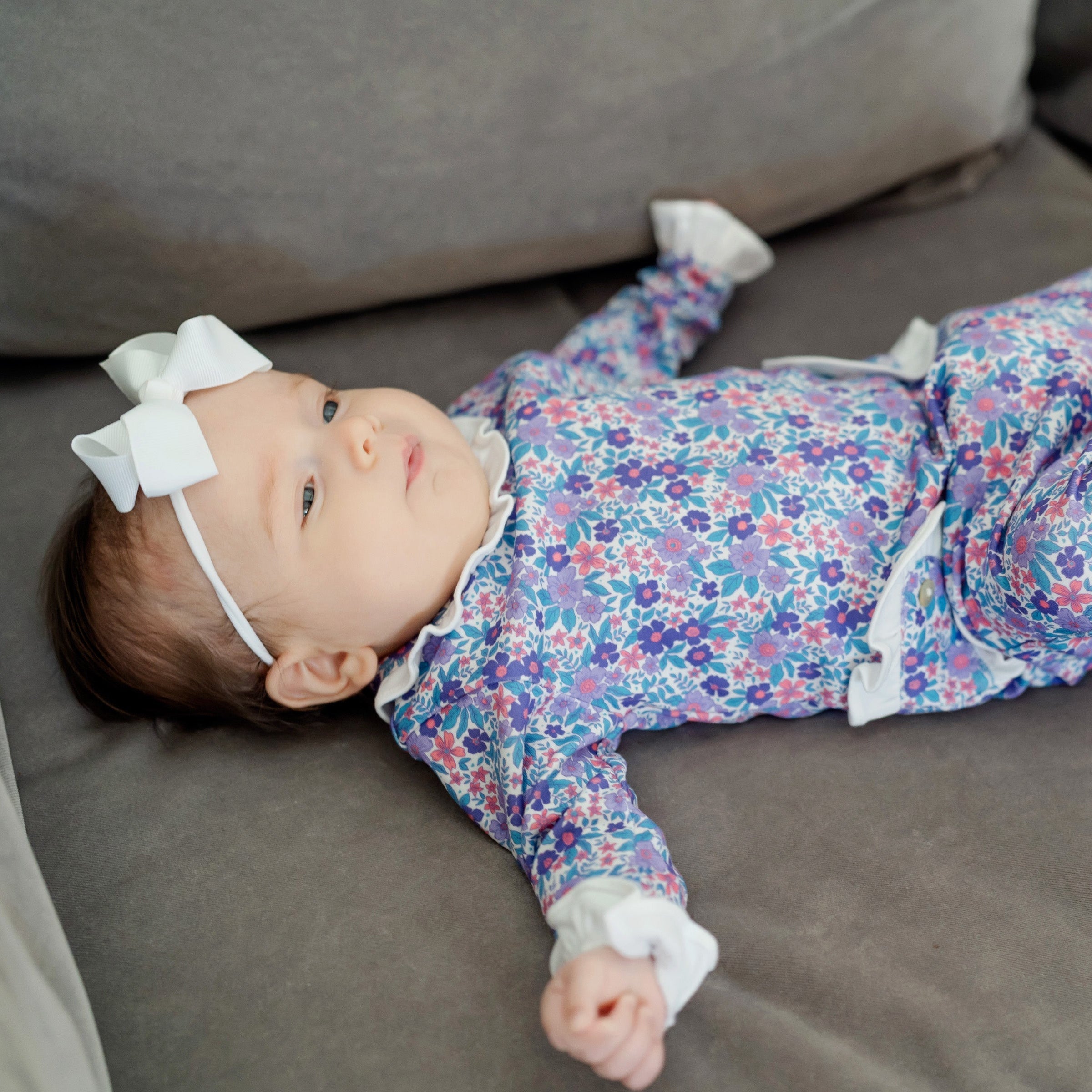 Lucy Girls' Romper Blackberry Floral