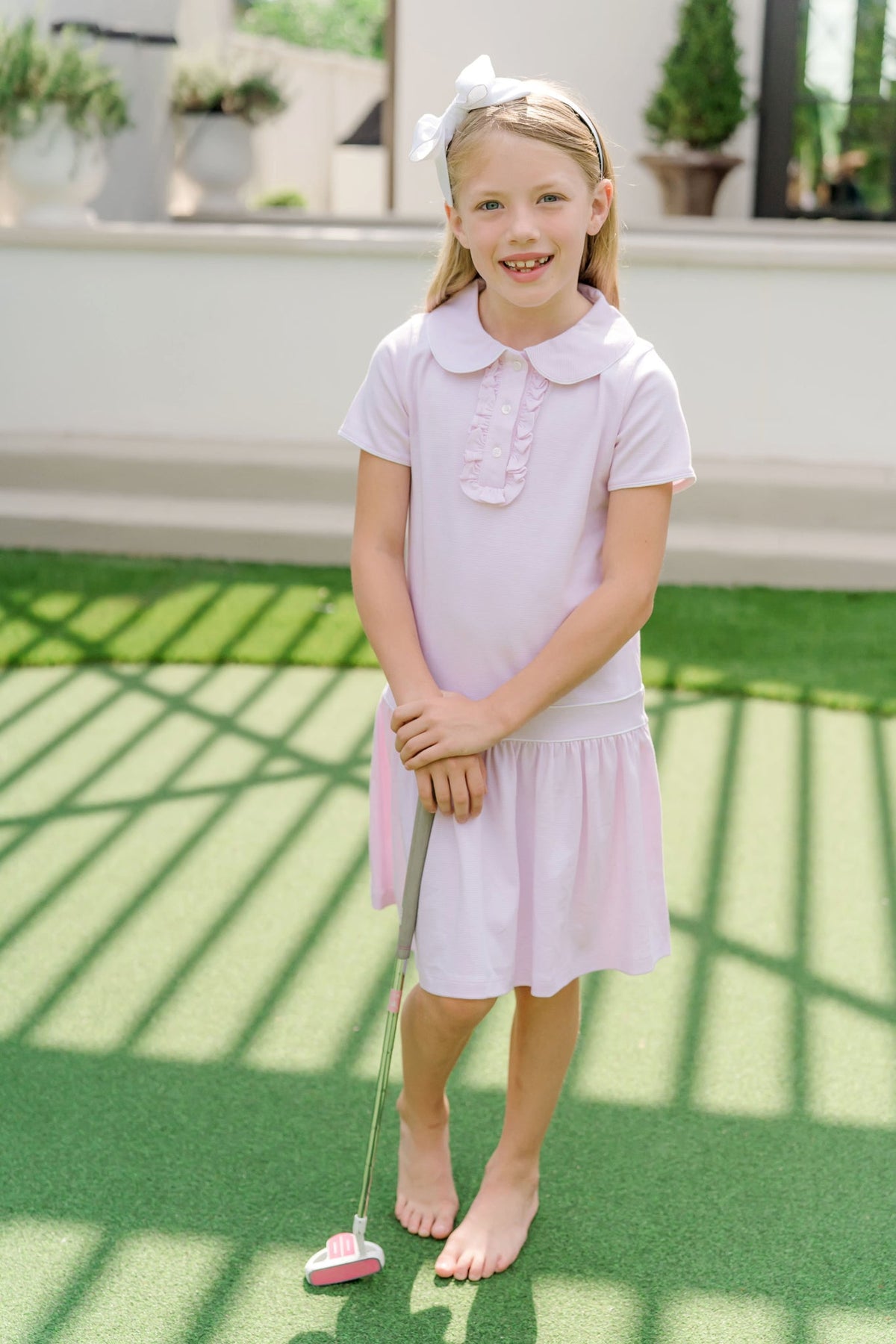 Sydney Girls' Dress Pink Stripes