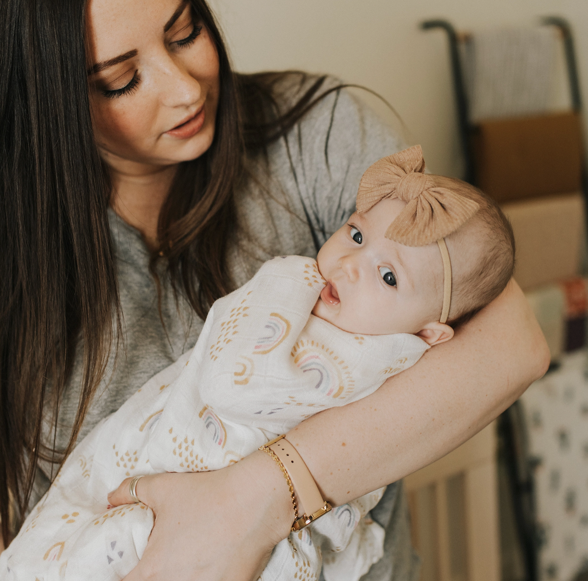Little Unicorn Deluxe Swaddle - Rainbows & Raindrops