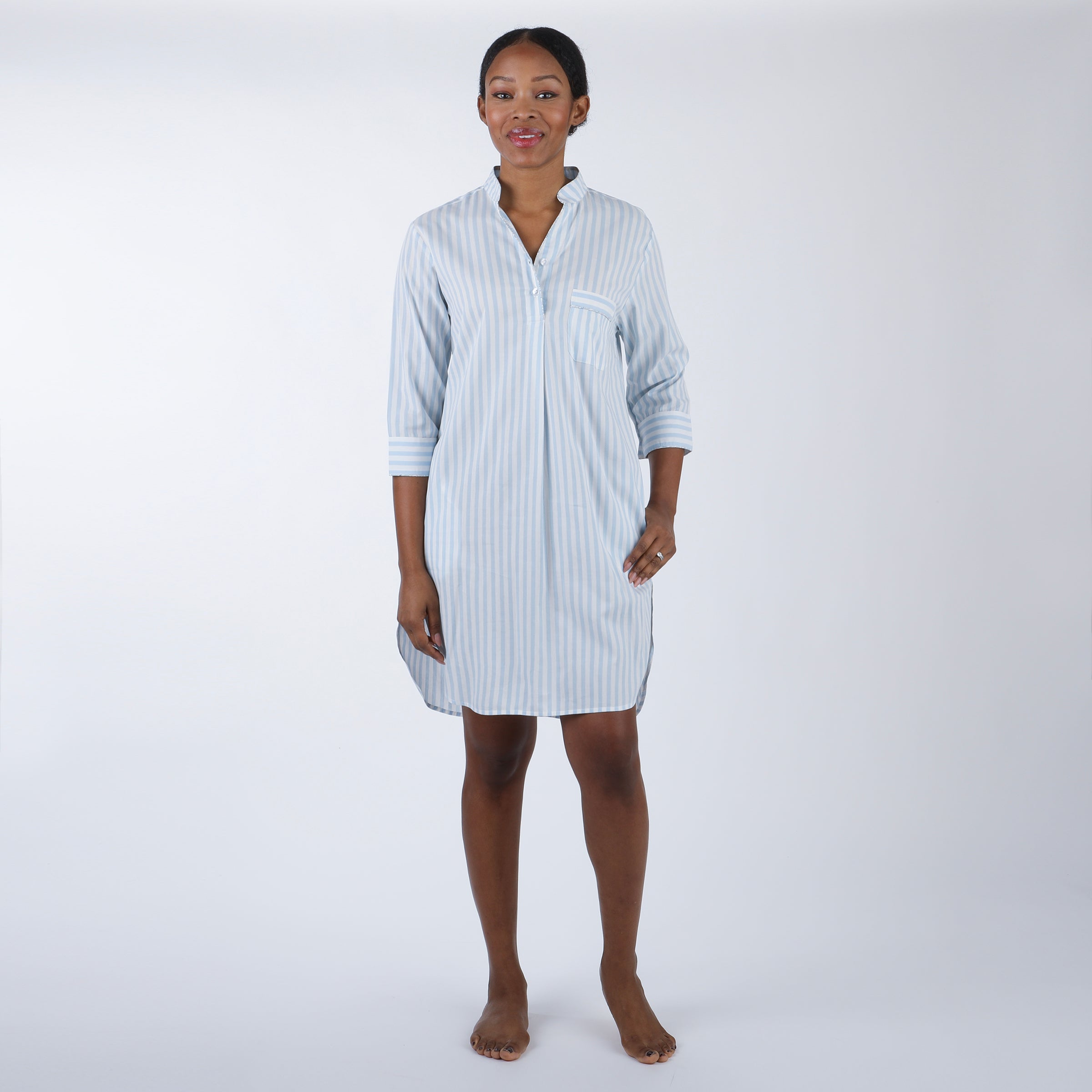 CLASSIC COTTON STRIPED NIGHTSHIRT