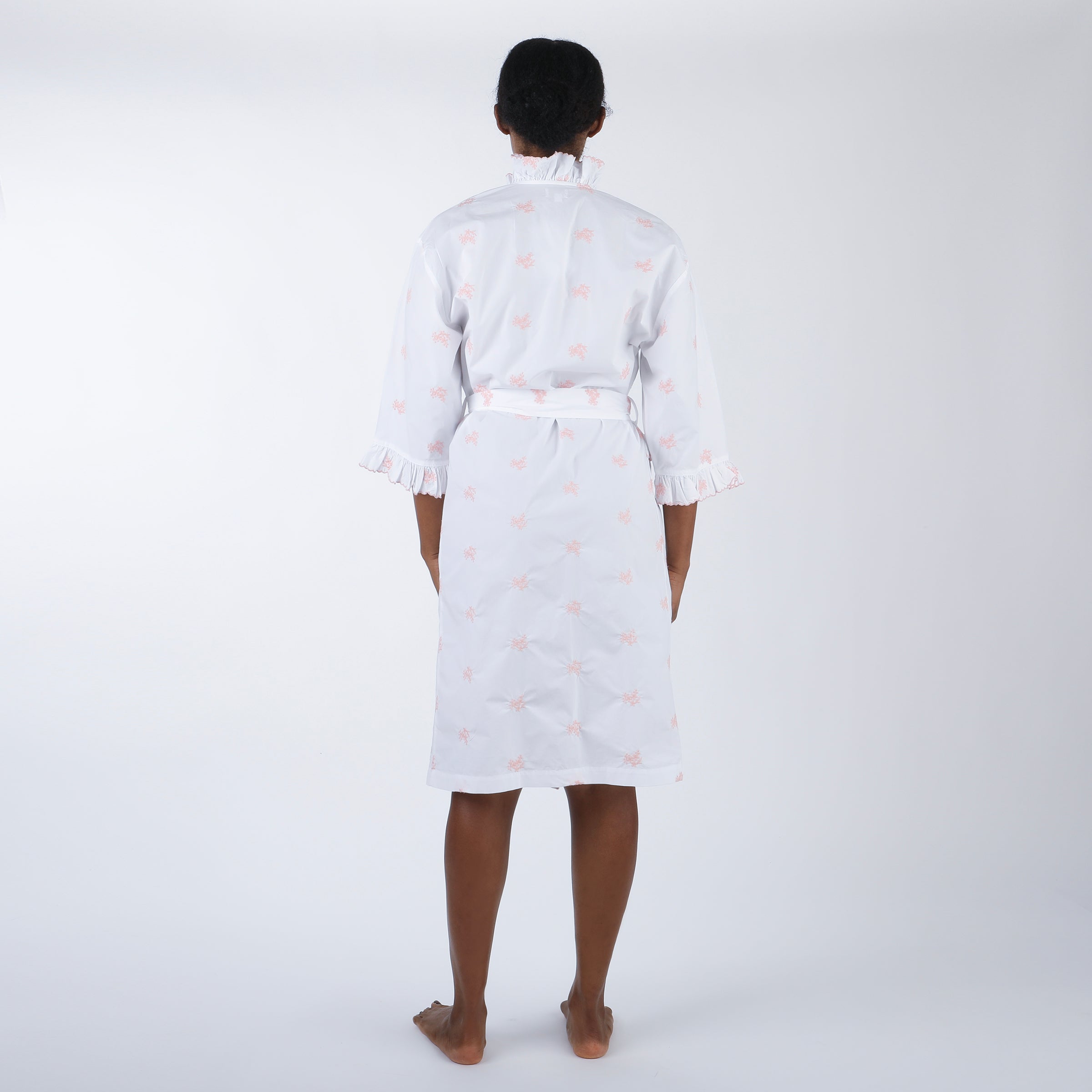RUFFLE EMBROIDERED ROBE